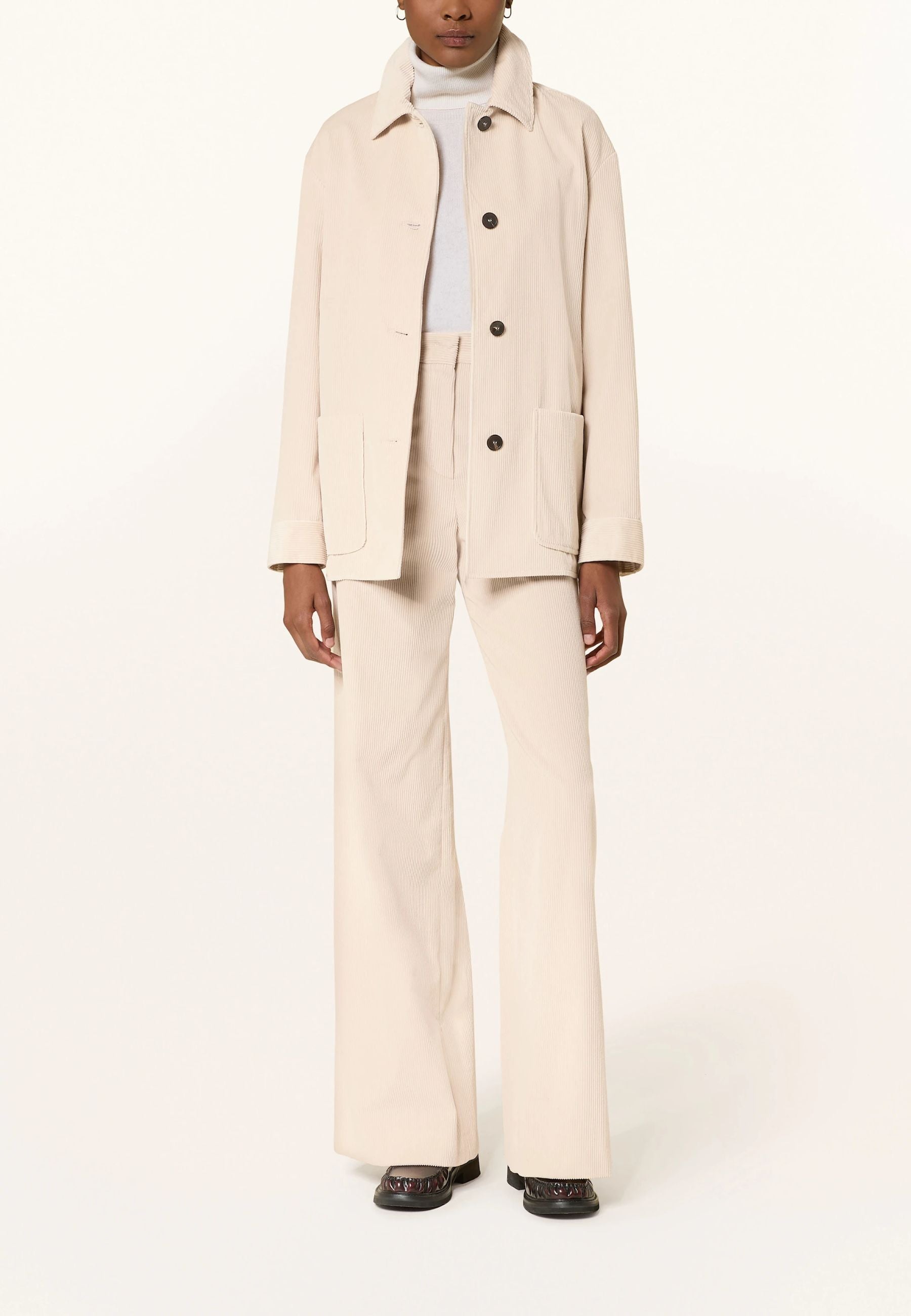 Max Mara Studio Giacca in velluto a coste di cotone panna