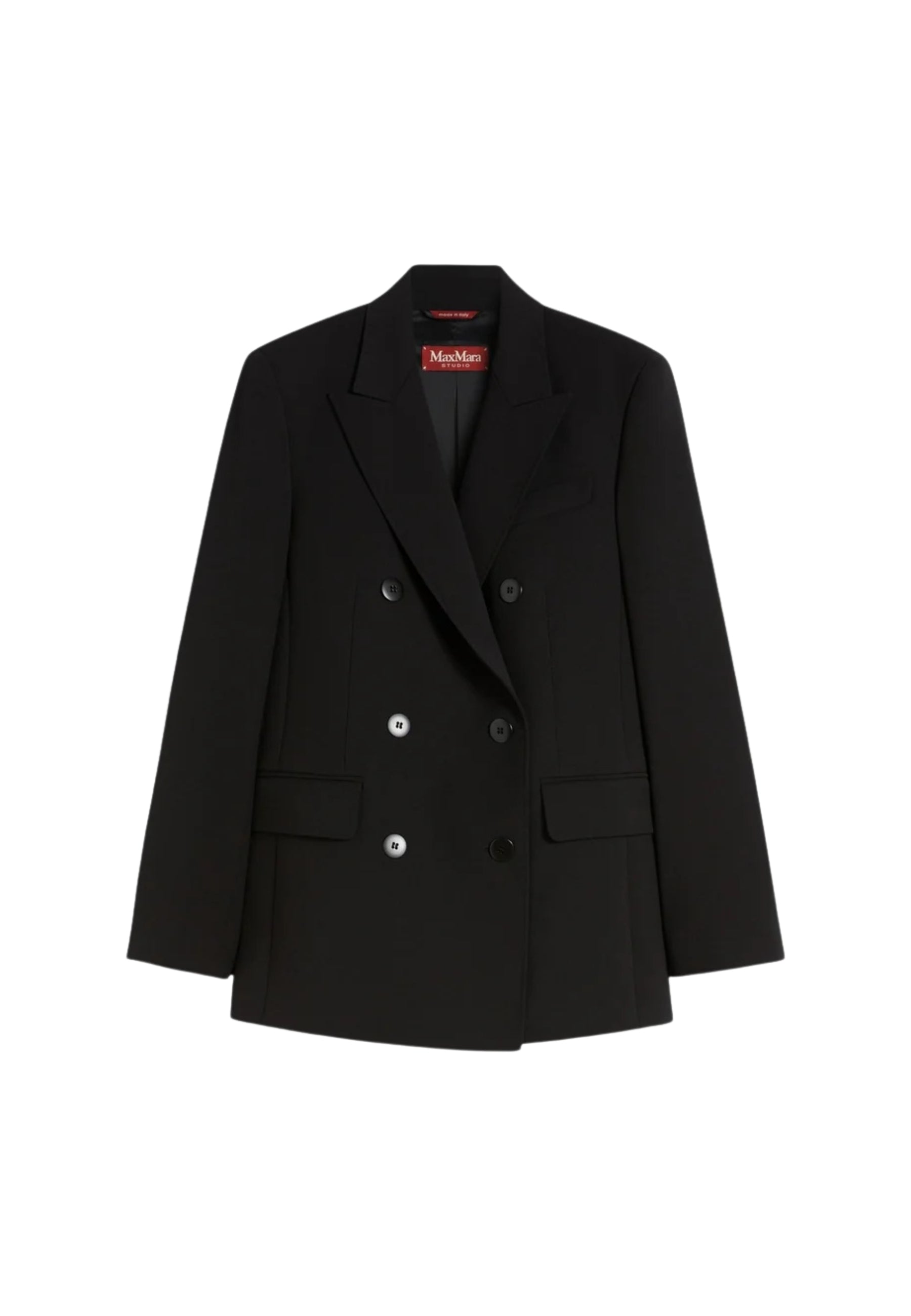 Max Mara Studio Blazer Vadare doppiopetto in crêpe satin di lana