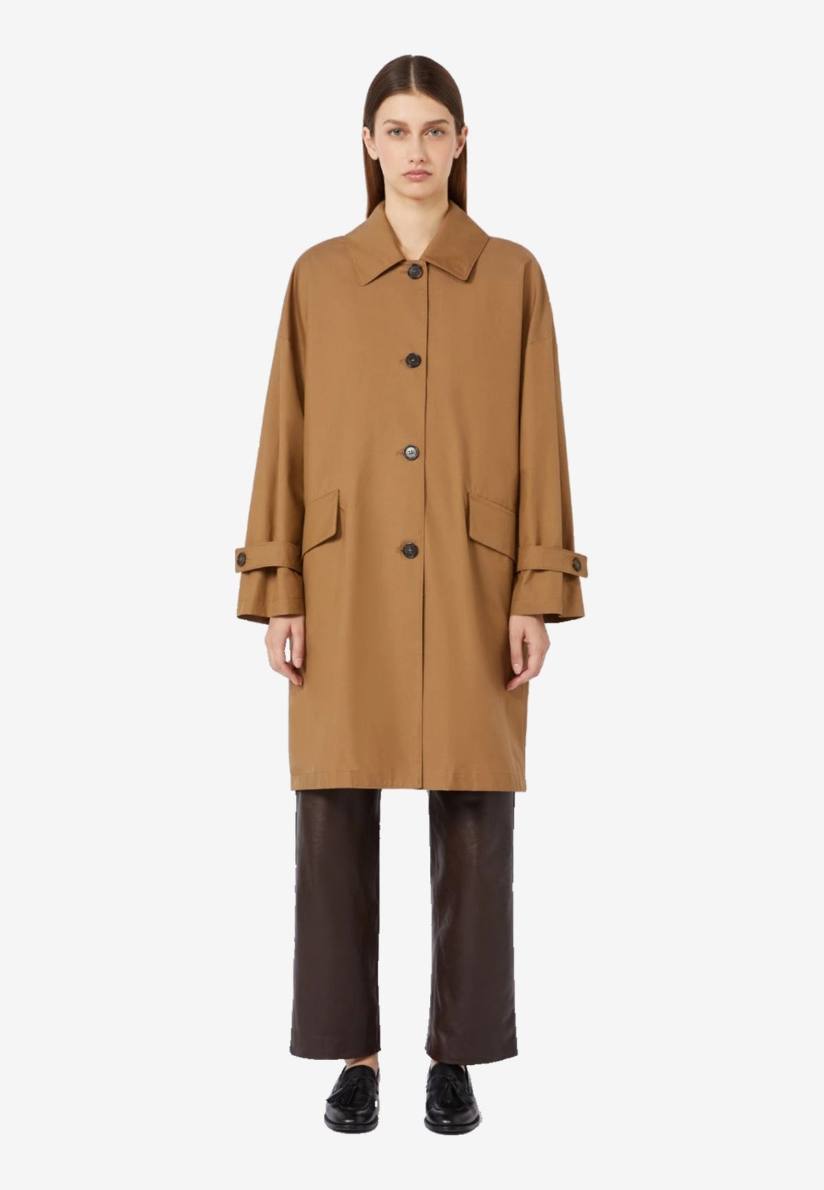 Trench Max Mara The Cube MTCPETALI in Gabardina - Marrone