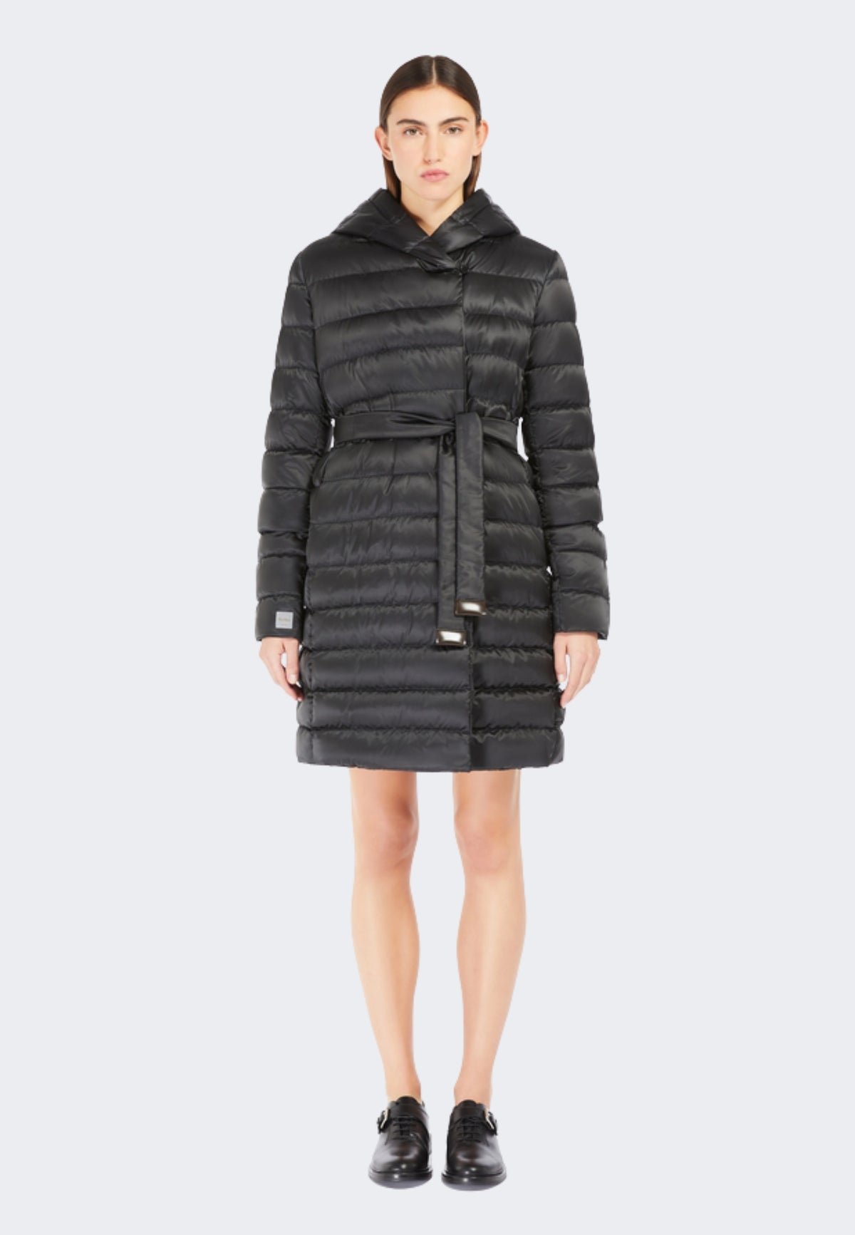 Max Mara The Cube Piumino Midi Reversibile in Raso Antigoccia Nero