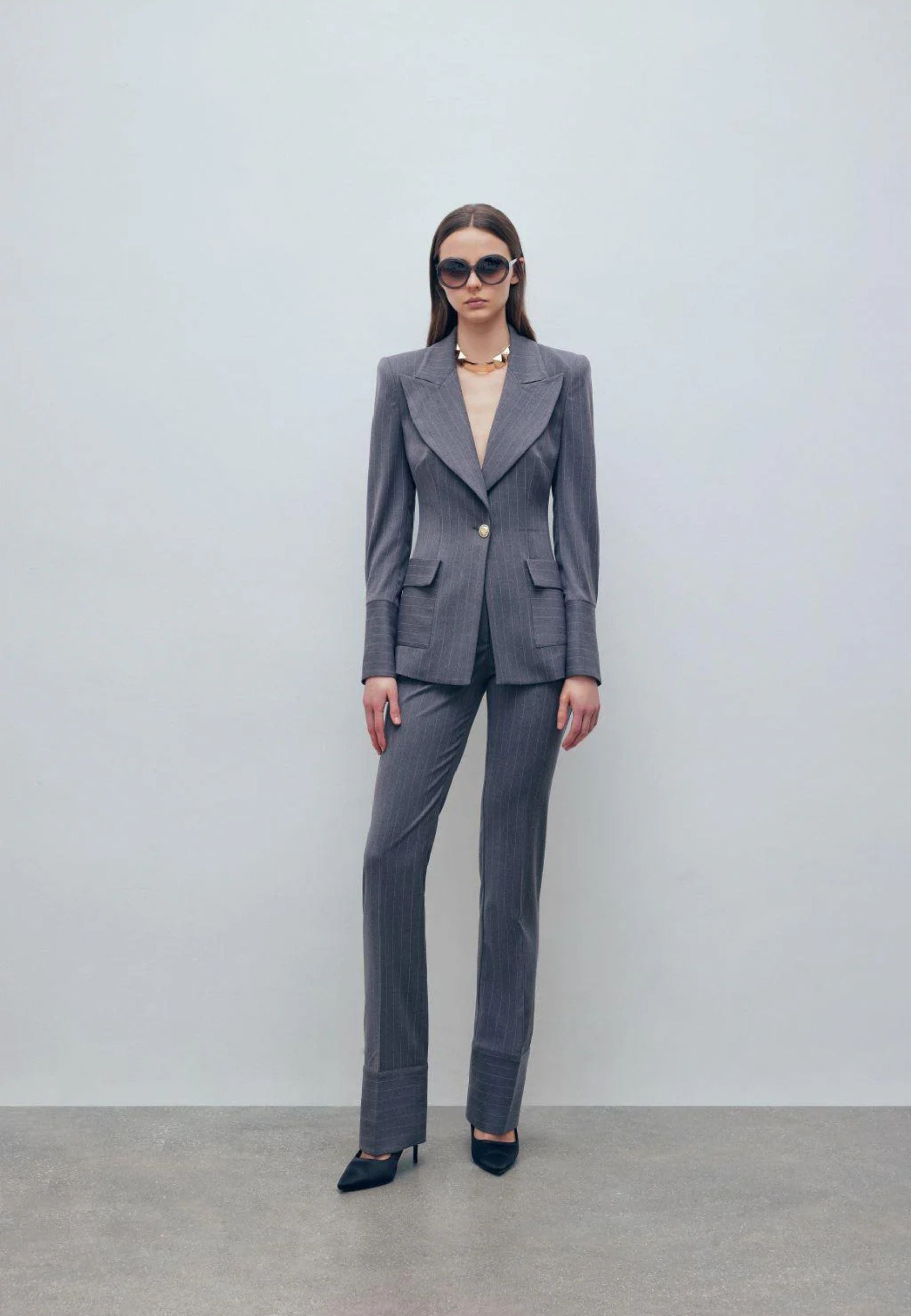 Monique Garçonne - Giacca monopetto in poliviscosa slim fit