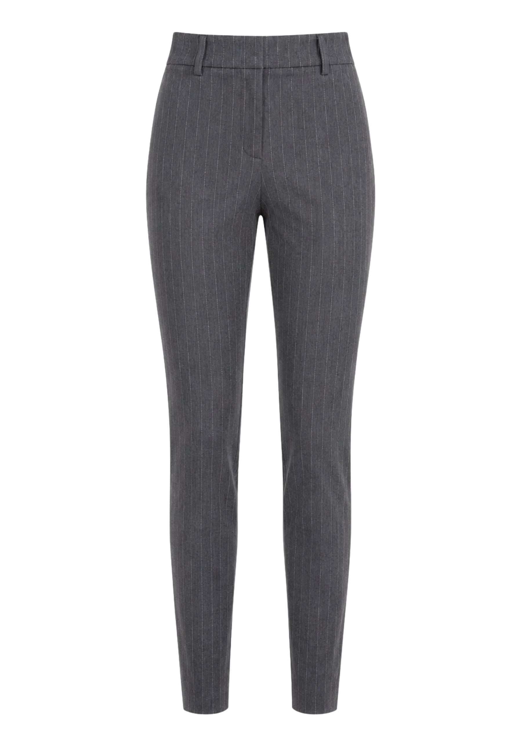 Monique Garçonne - Pantaloni slim in poliviscosa gessata
