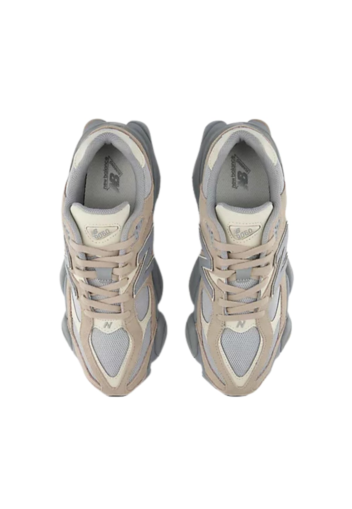 New Balance 9060 Sneakers in Suede e Mesh Beige e Grigio