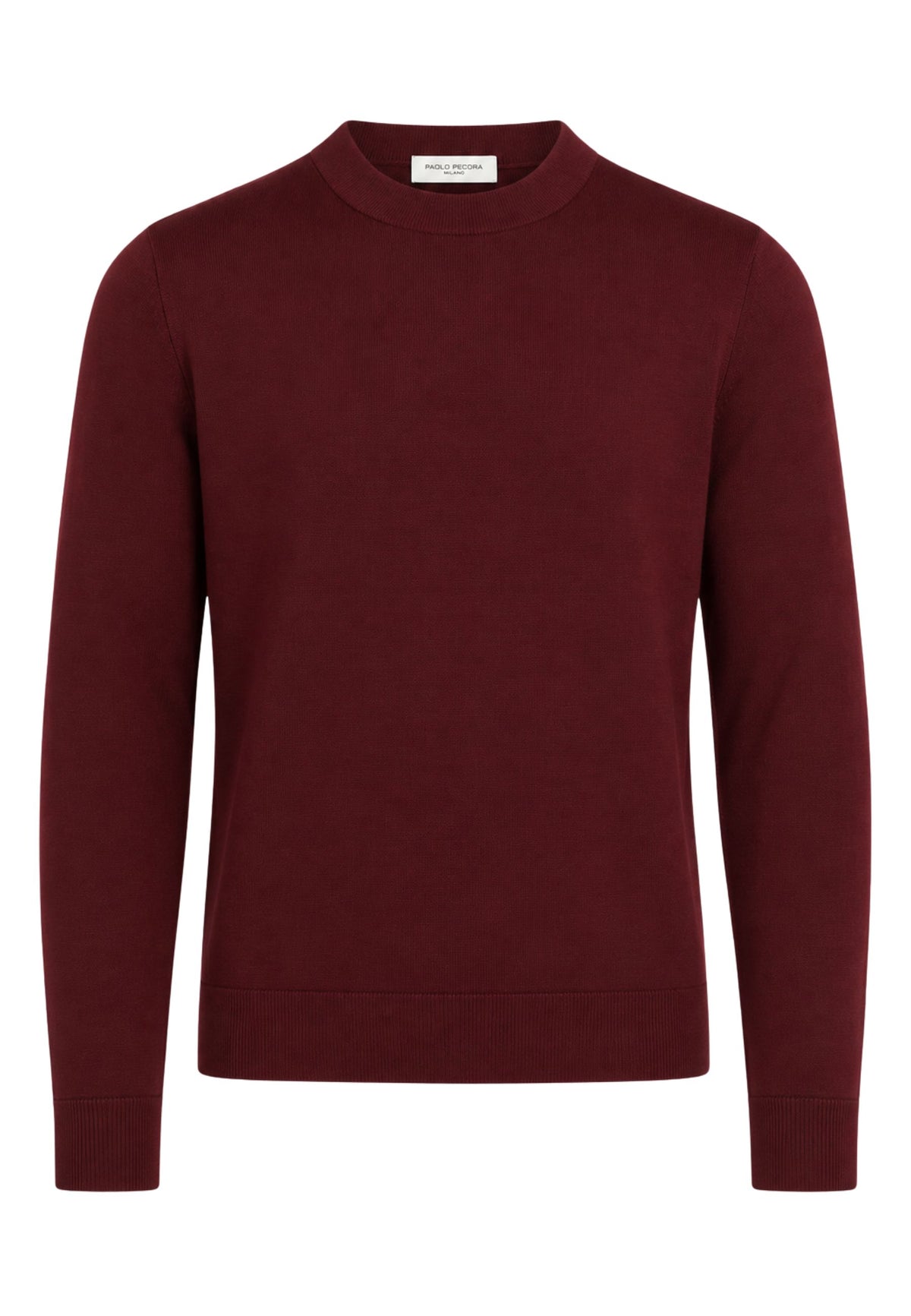 Paolo Pecora - Maglia Girocollo Uomo in Lana Merinos Extrafine - Bordeaux