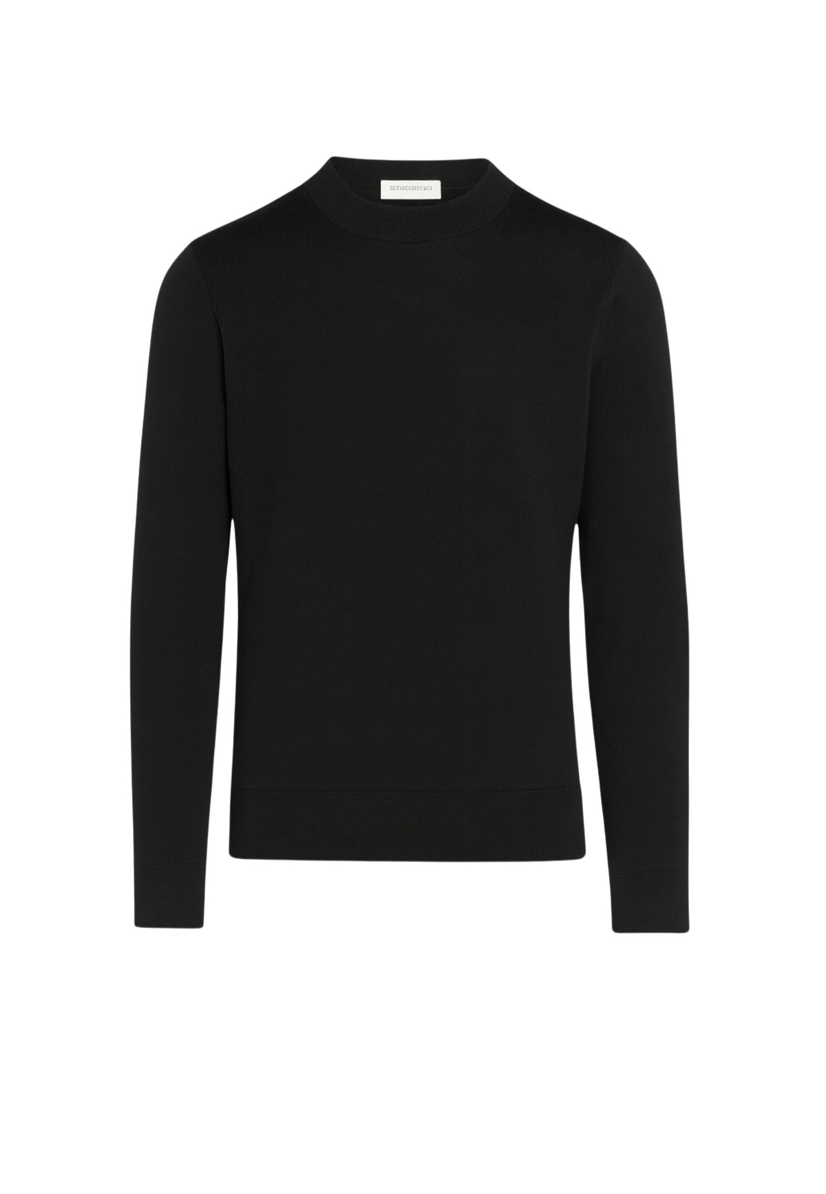 Paolo Pecora - Maglia Girocollo Uomo in Lana Merinos Extrafine - Nero