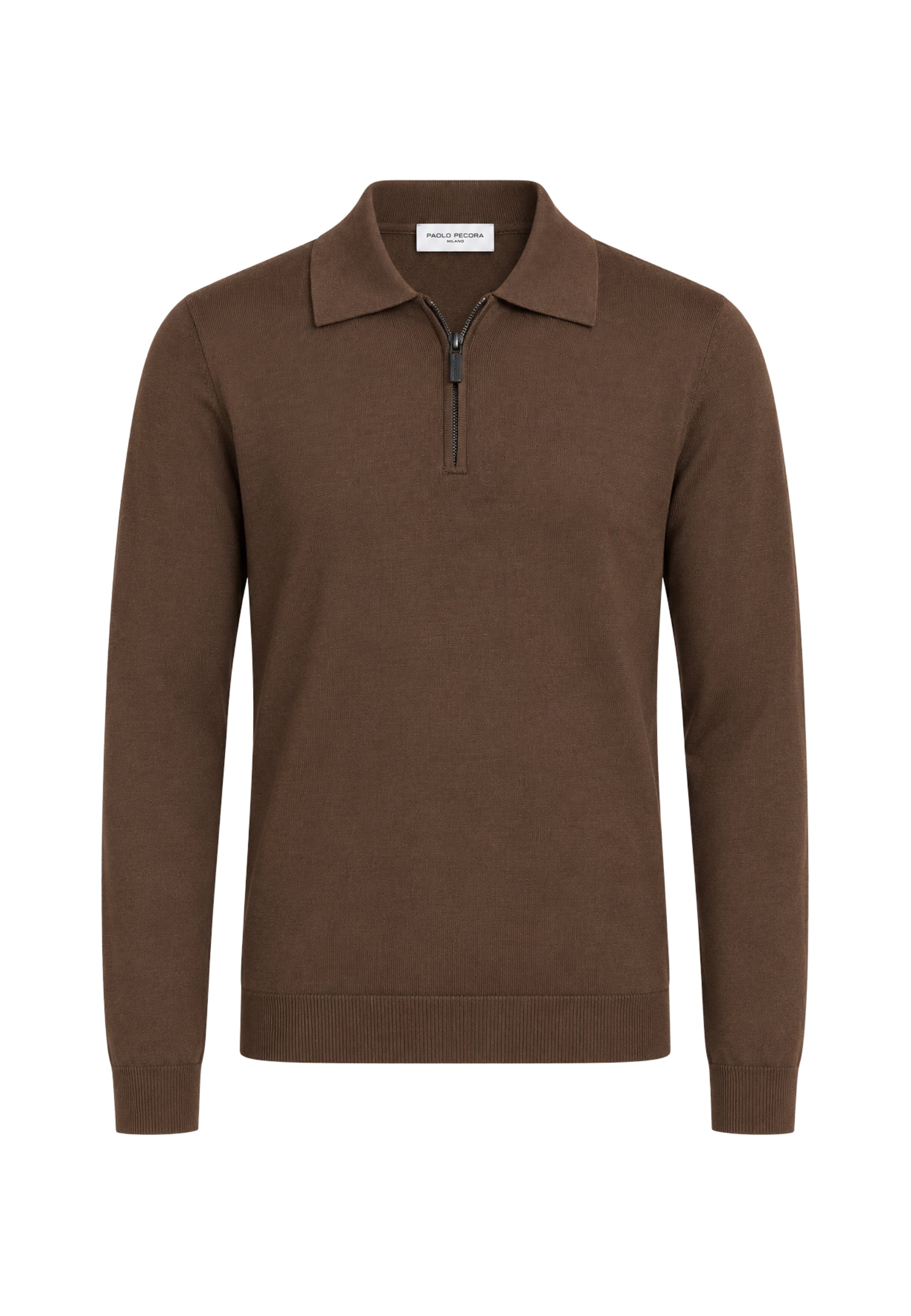 Paolo Pecora - Maglia Polo Uomo in Lana Merinos Extrafine con Zip