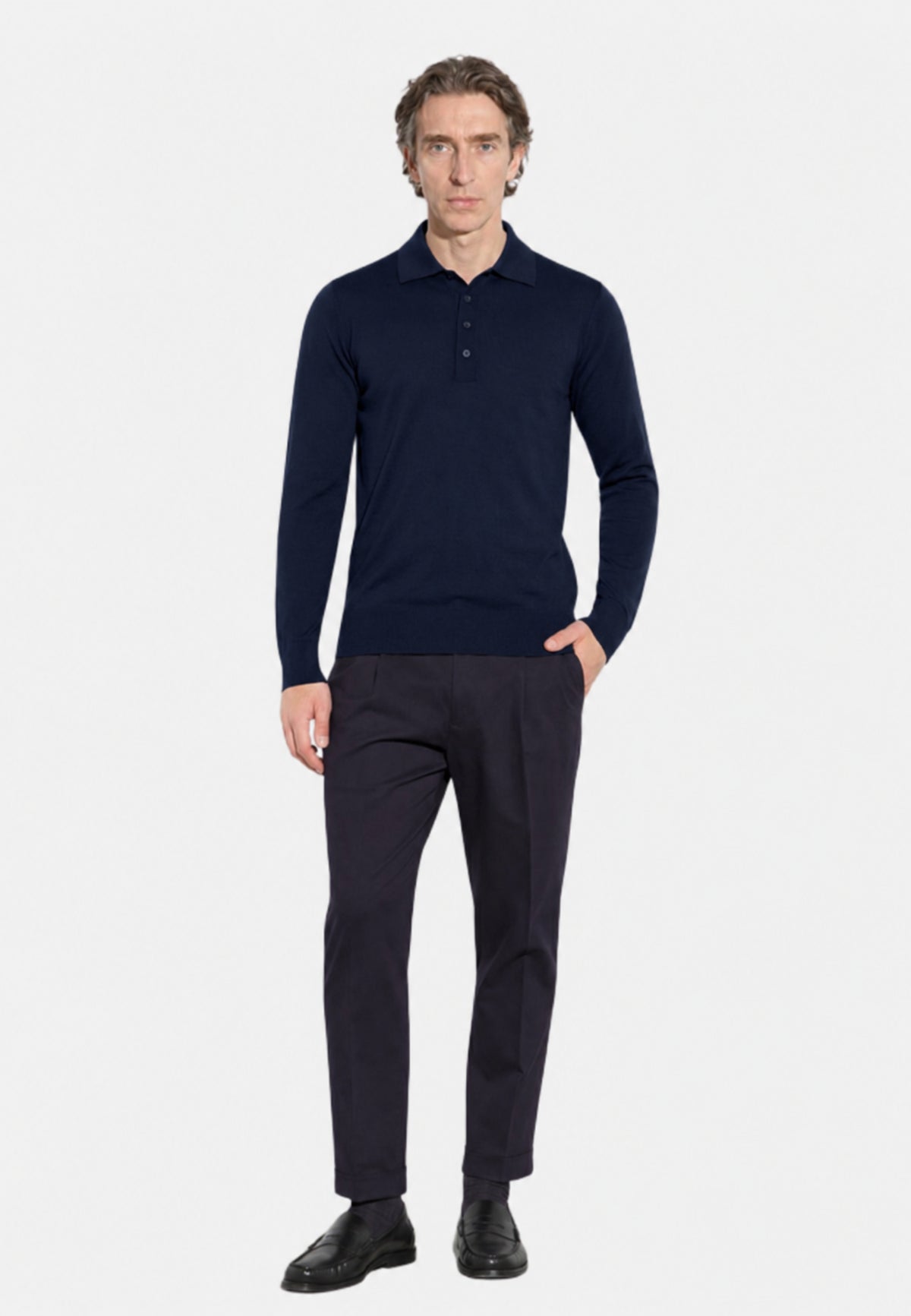 Paolo Pecora - Maglia Polo Uomo in Lana Merinos Extrafine