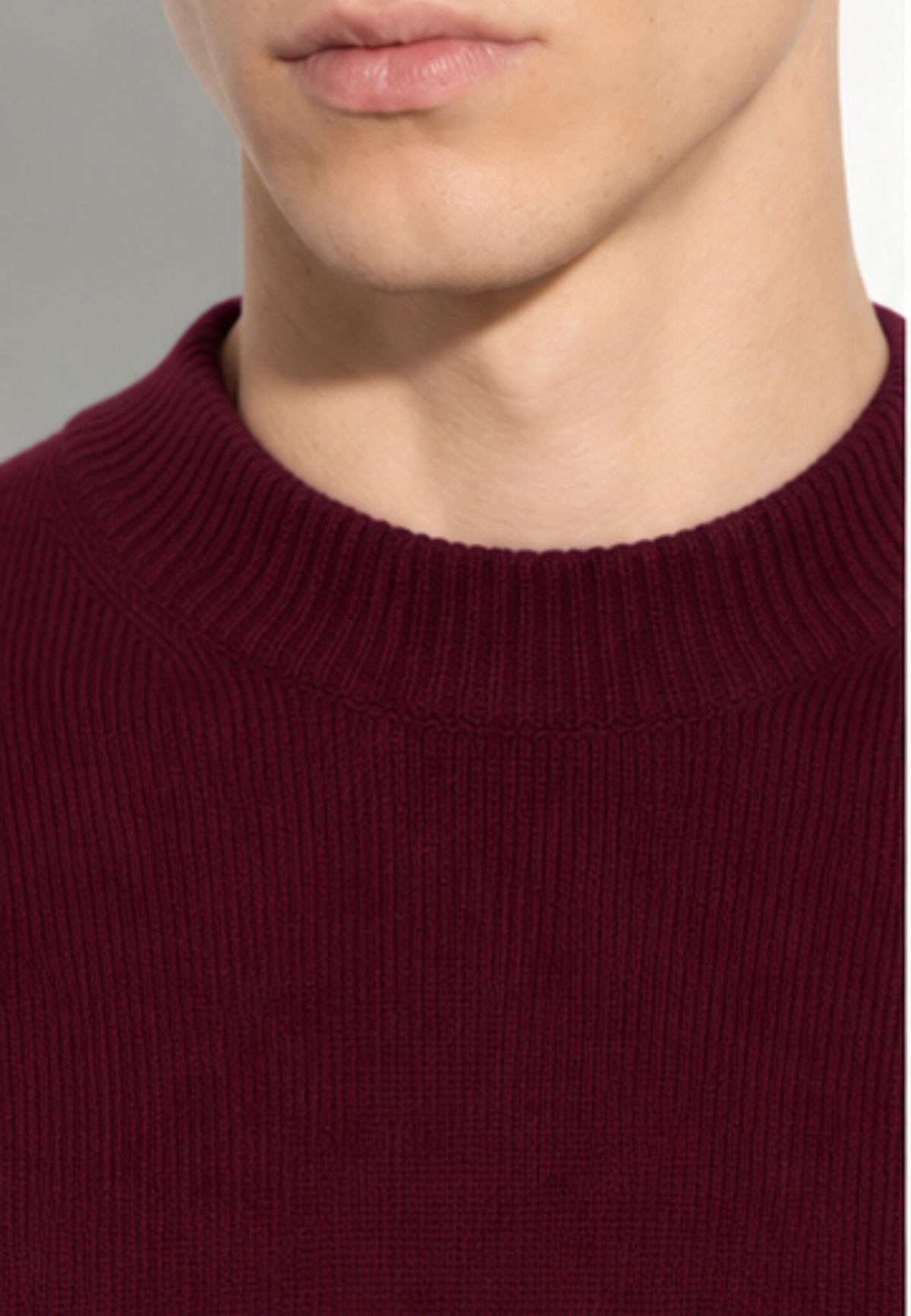 Paolo Pecora - Maglia Uomo Girocollo in 100% Lana Vergine Merino - Bordeaux