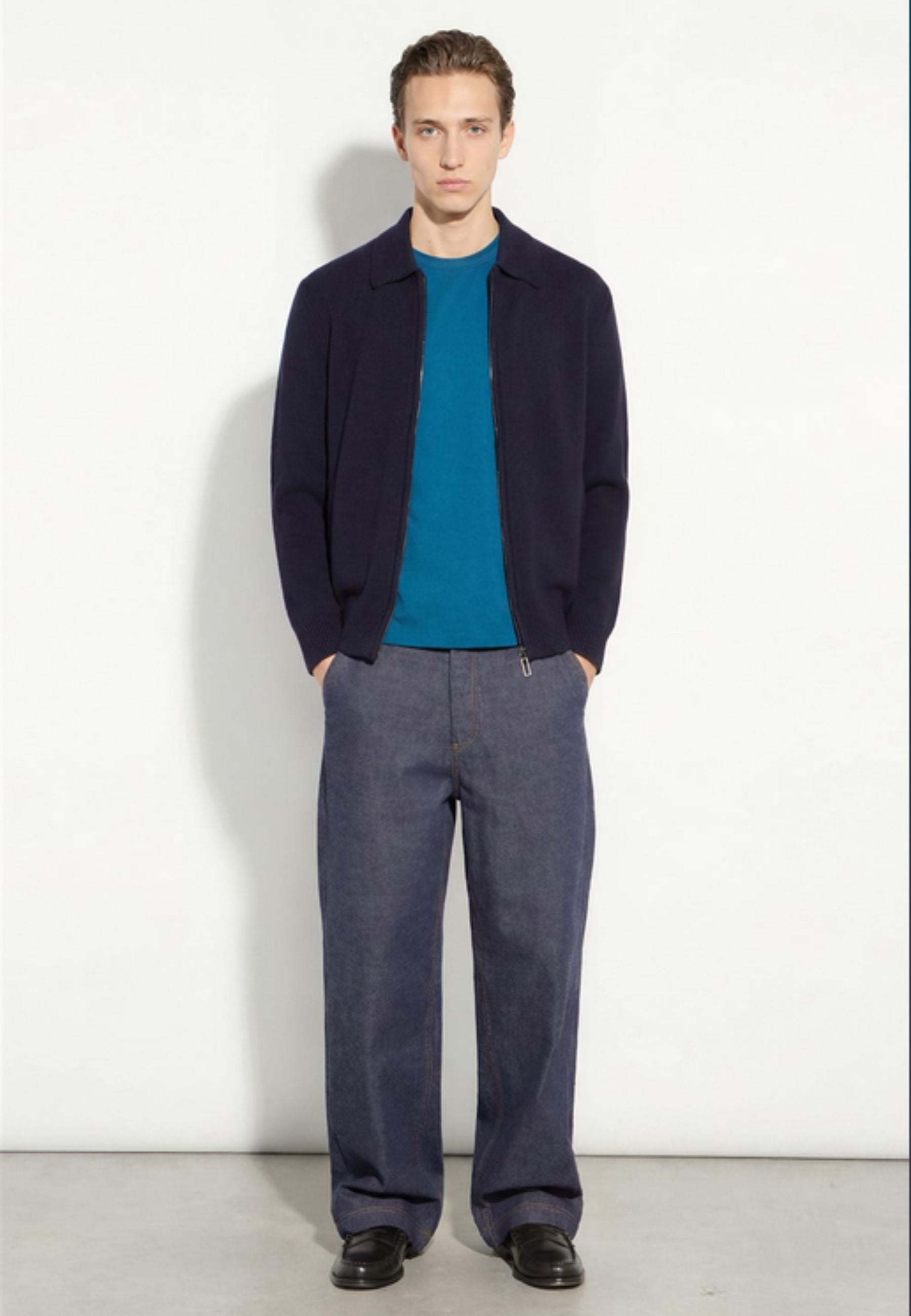 Paolo Pecora - Giubbottino Uomo in 100% Lana Merino - Blu Navy