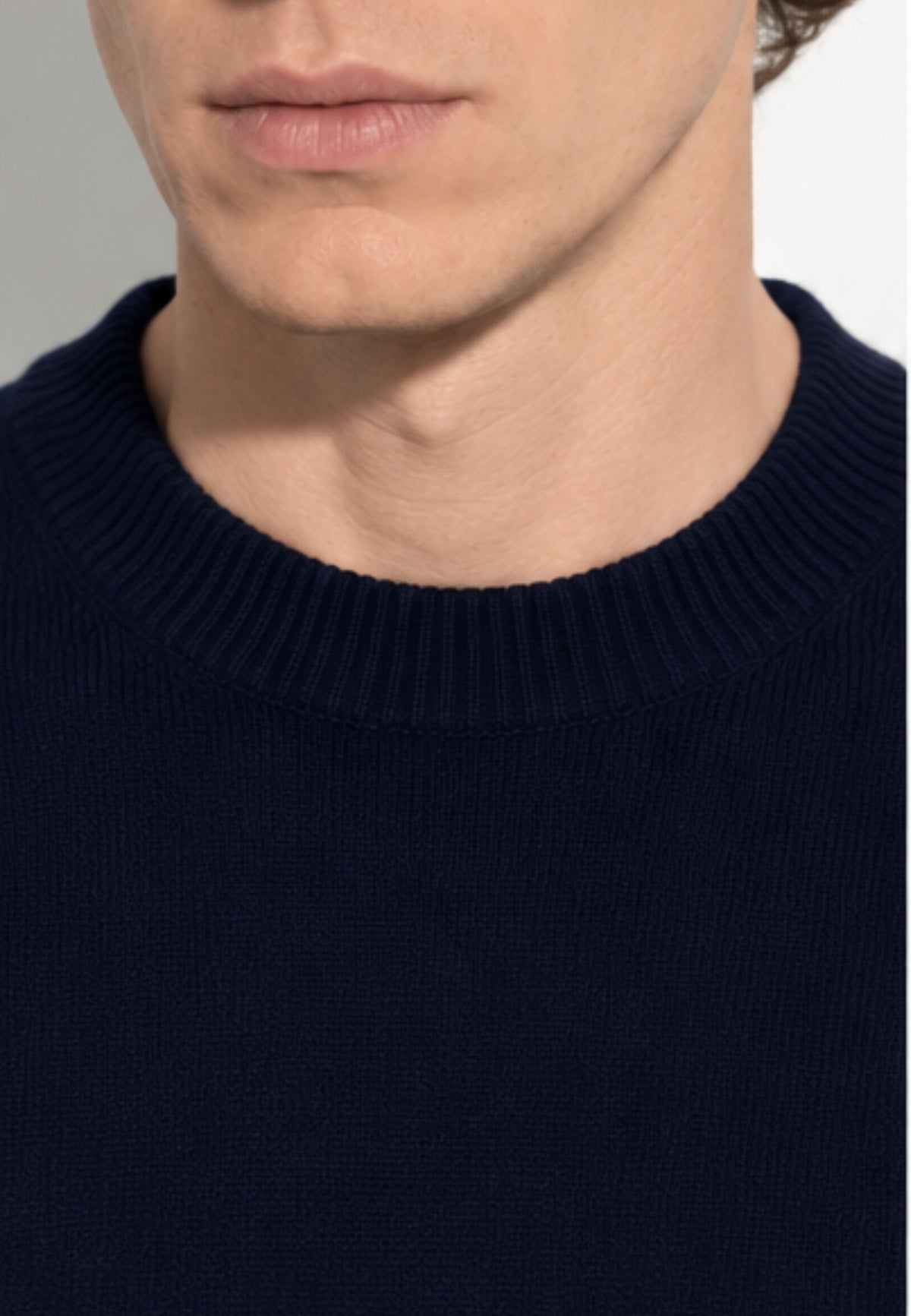 Paolo Pecora - Maglia Uomo Girocollo in 100% Lana Merino - Blu Navy