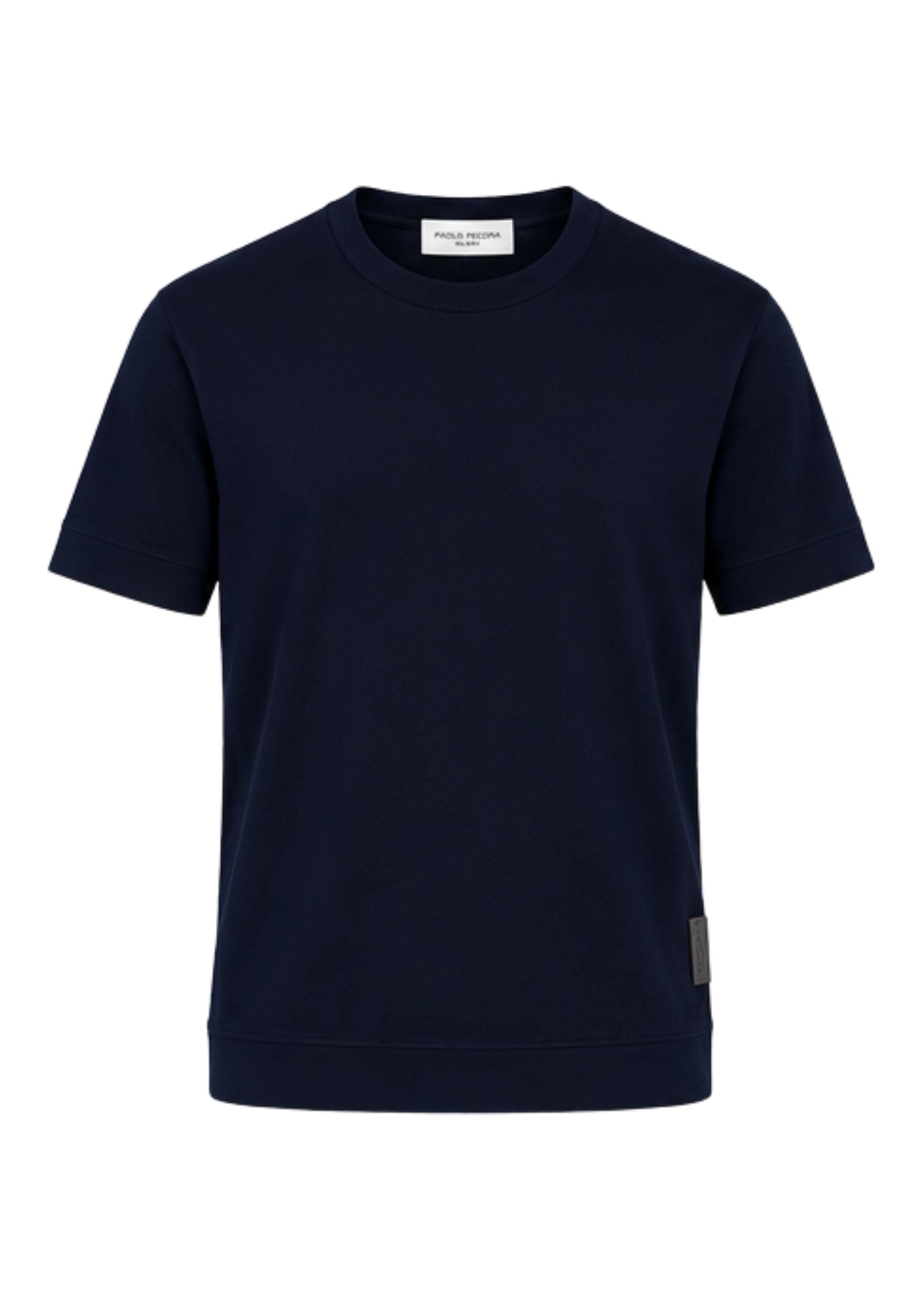 Paolo Pecora - T-Shirt Uomo Regular in Jersey di Cotone Bielastico - Blu Navy