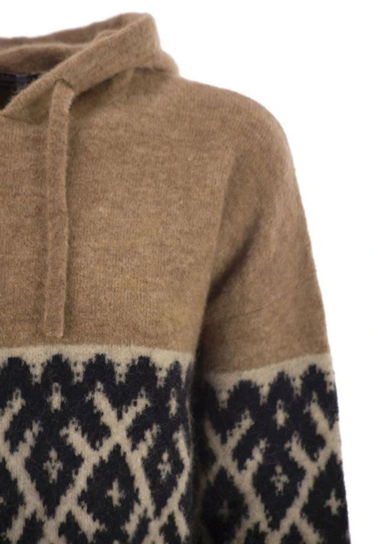 'S Max Mara - Maglia Ivan con cappuccio in jacquard mohair blend