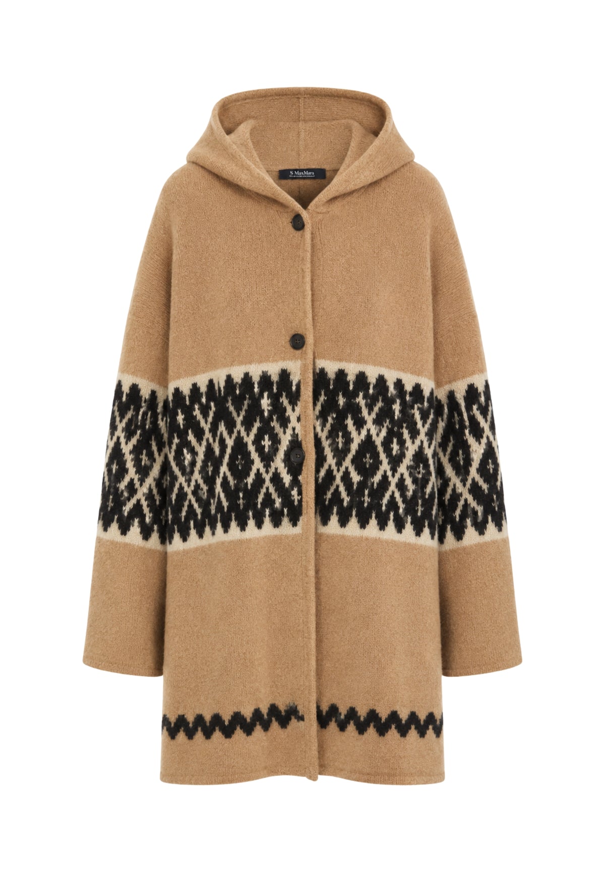 'S Max Mara Cardigan con Cappuccio Jacquard