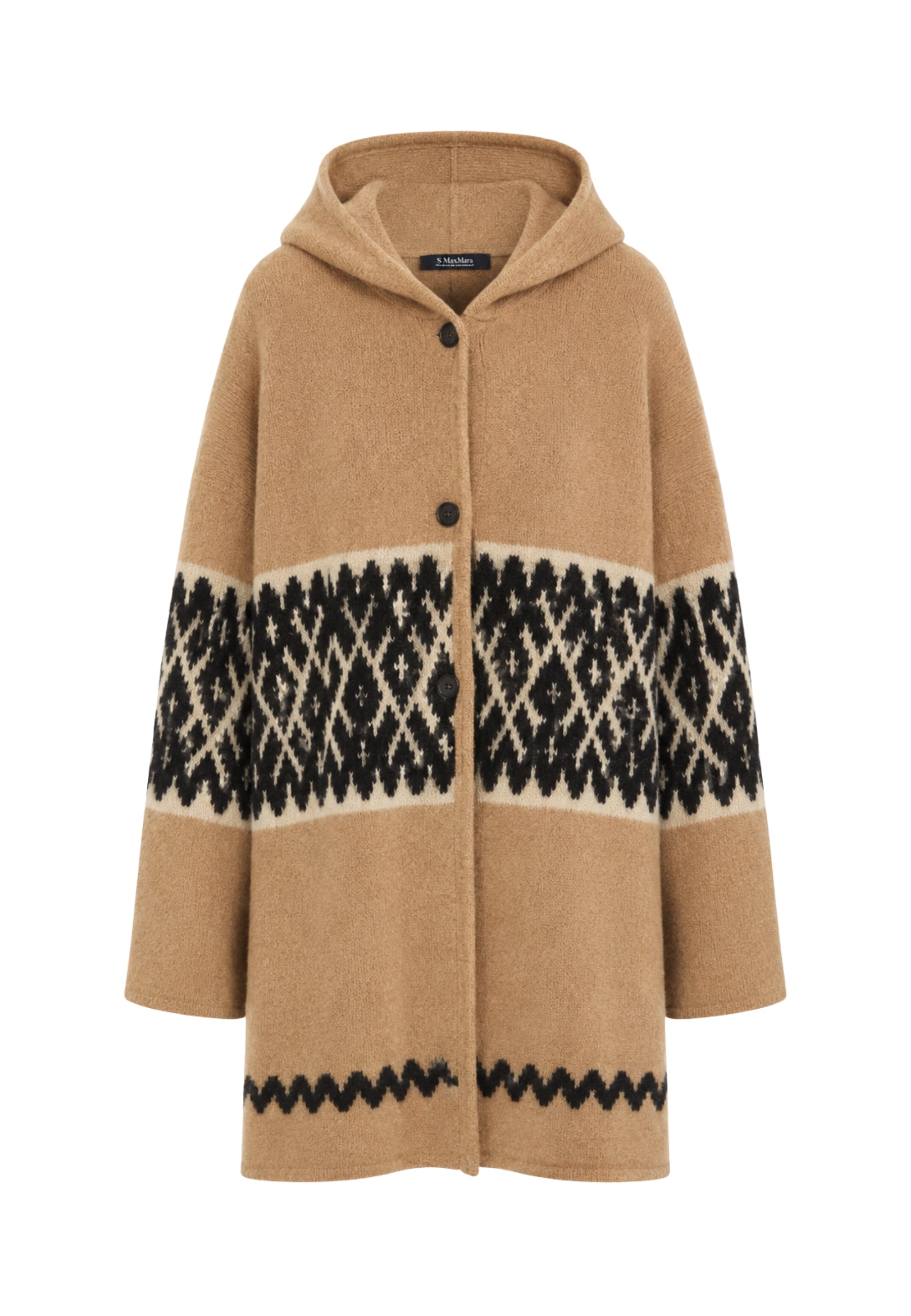 'S Max Mara Cardigan con Cappuccio Jacquard