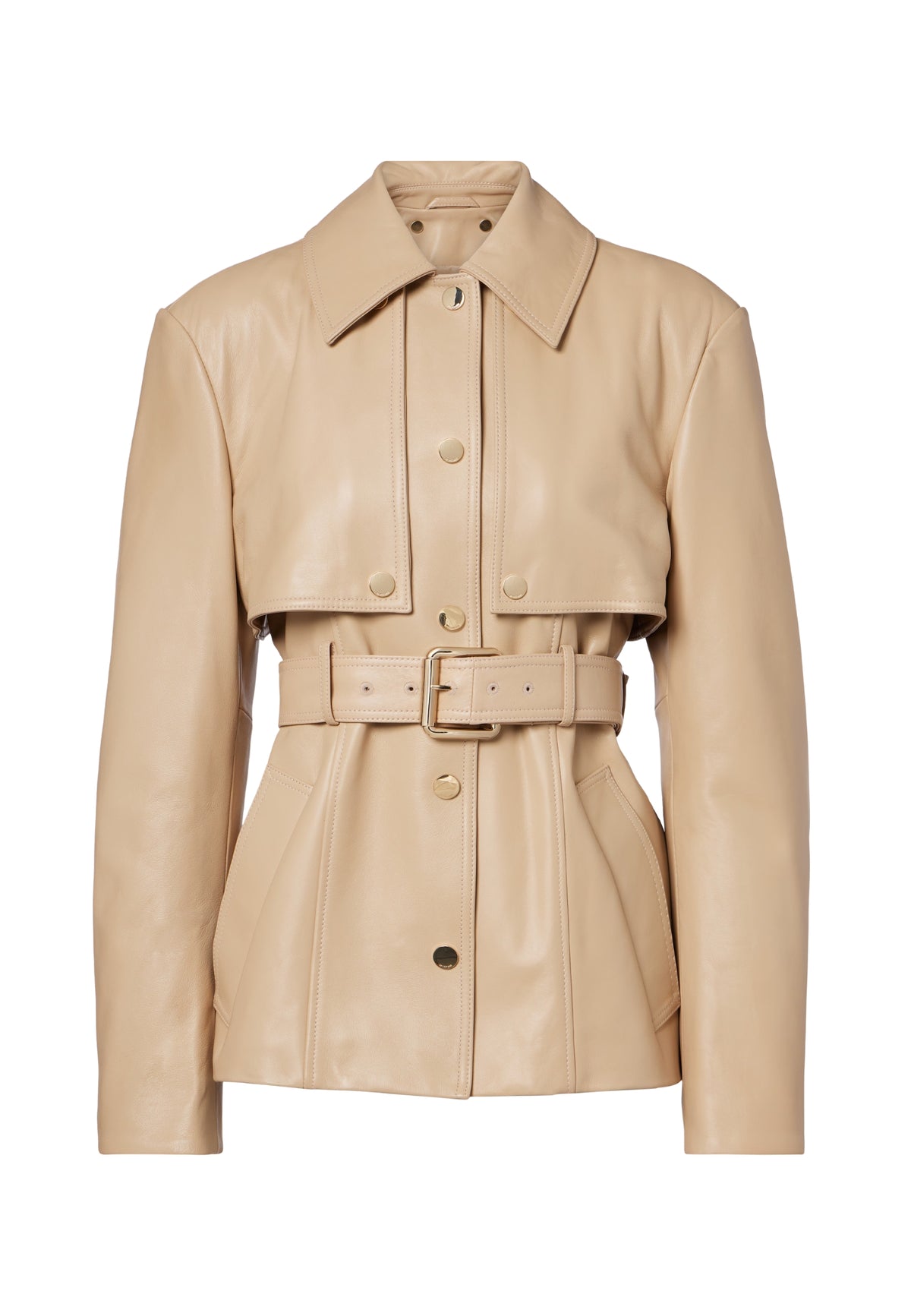 Sportmax - Giacca convertibile Stenzone in pelle beige