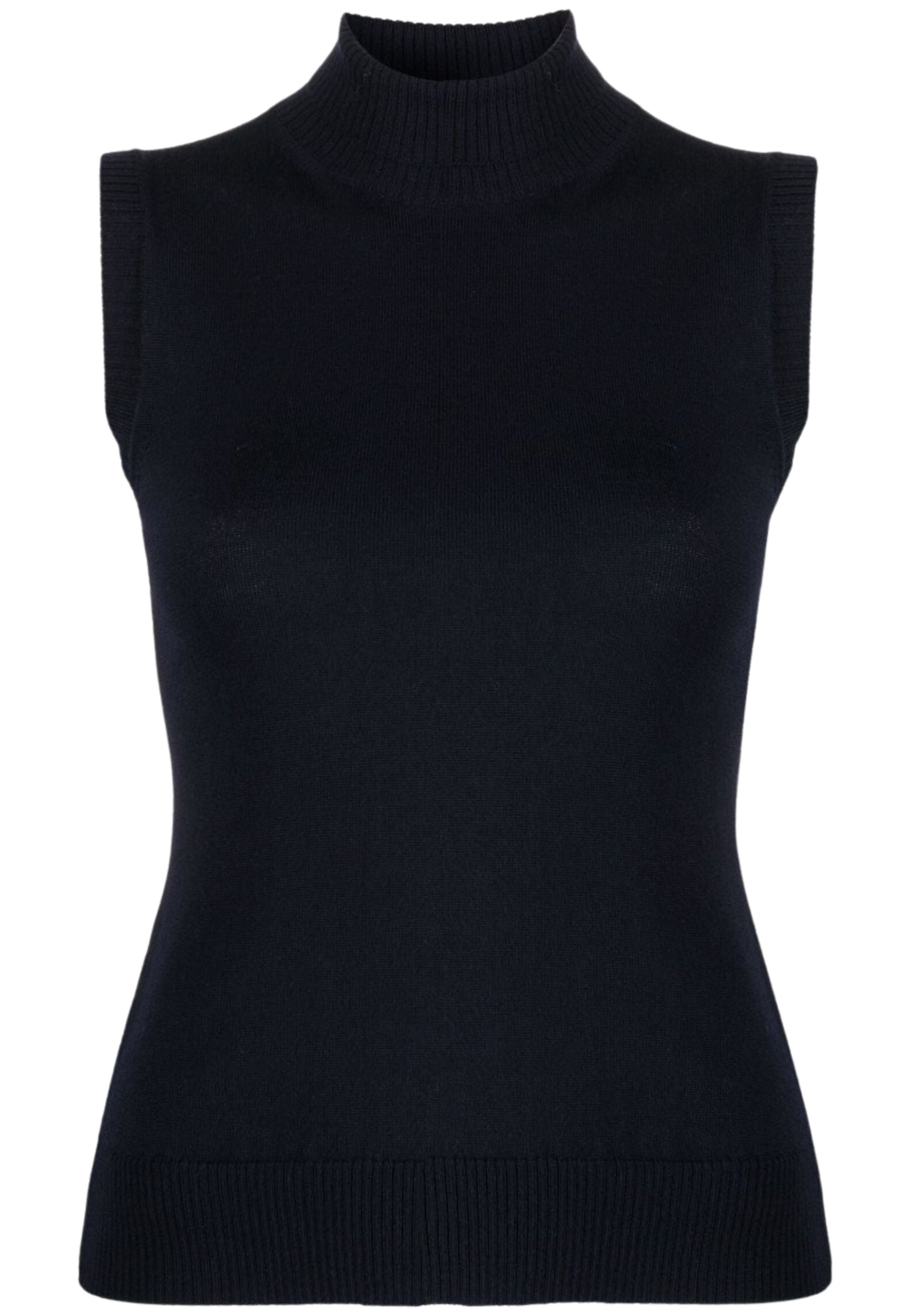 Sportmax - Maglia a lupetto smanicata in pura lana vergine