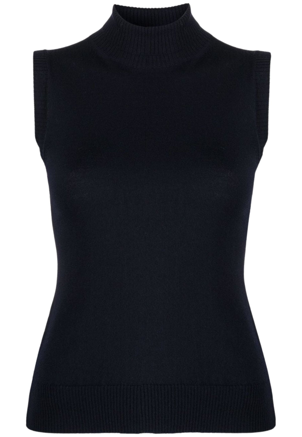 Sportmax - Maglia a lupetto smanicata in pura lana vergine