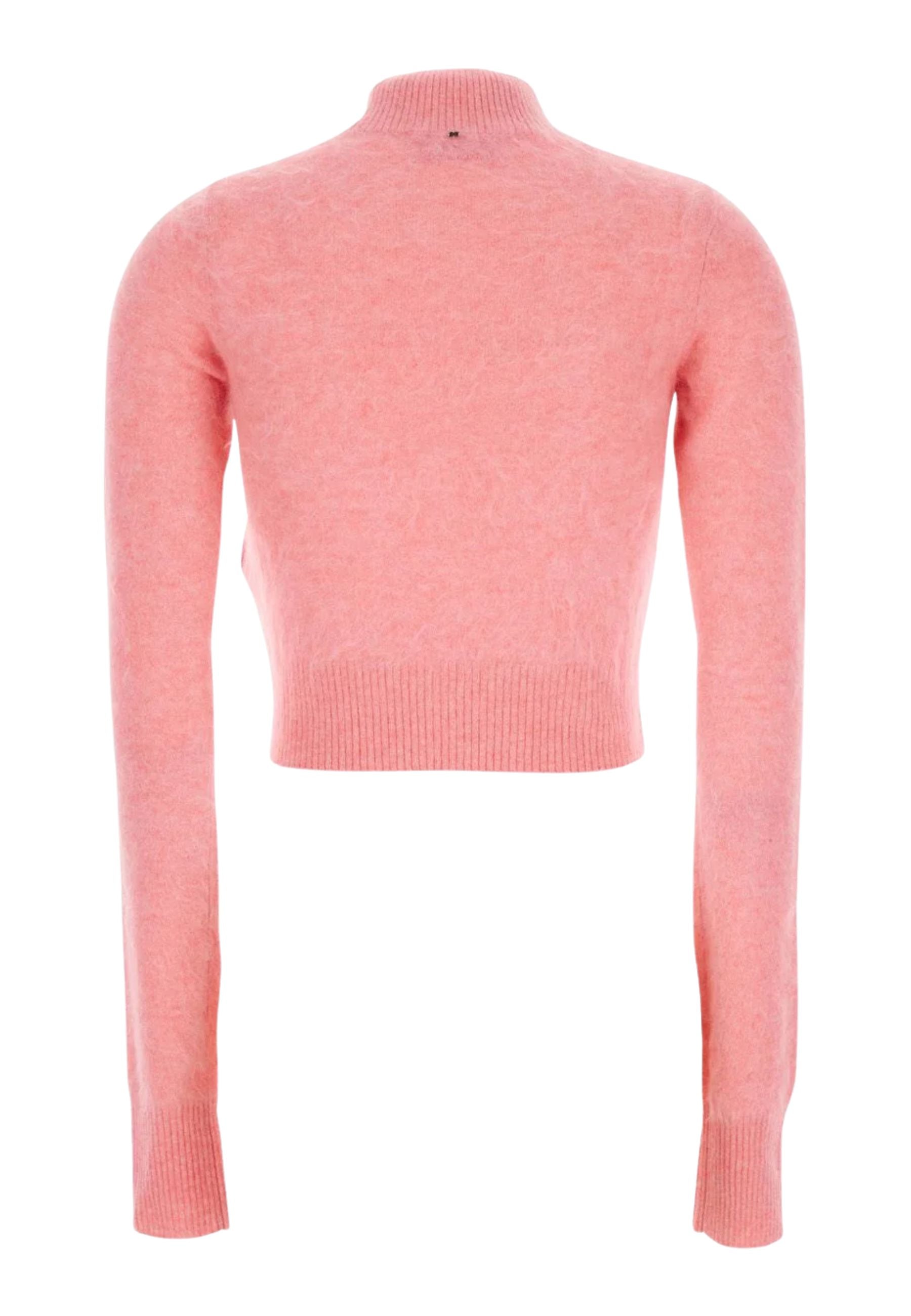 Sportmax Gubbio Maglione Crop in Puro Cashmere Rosa