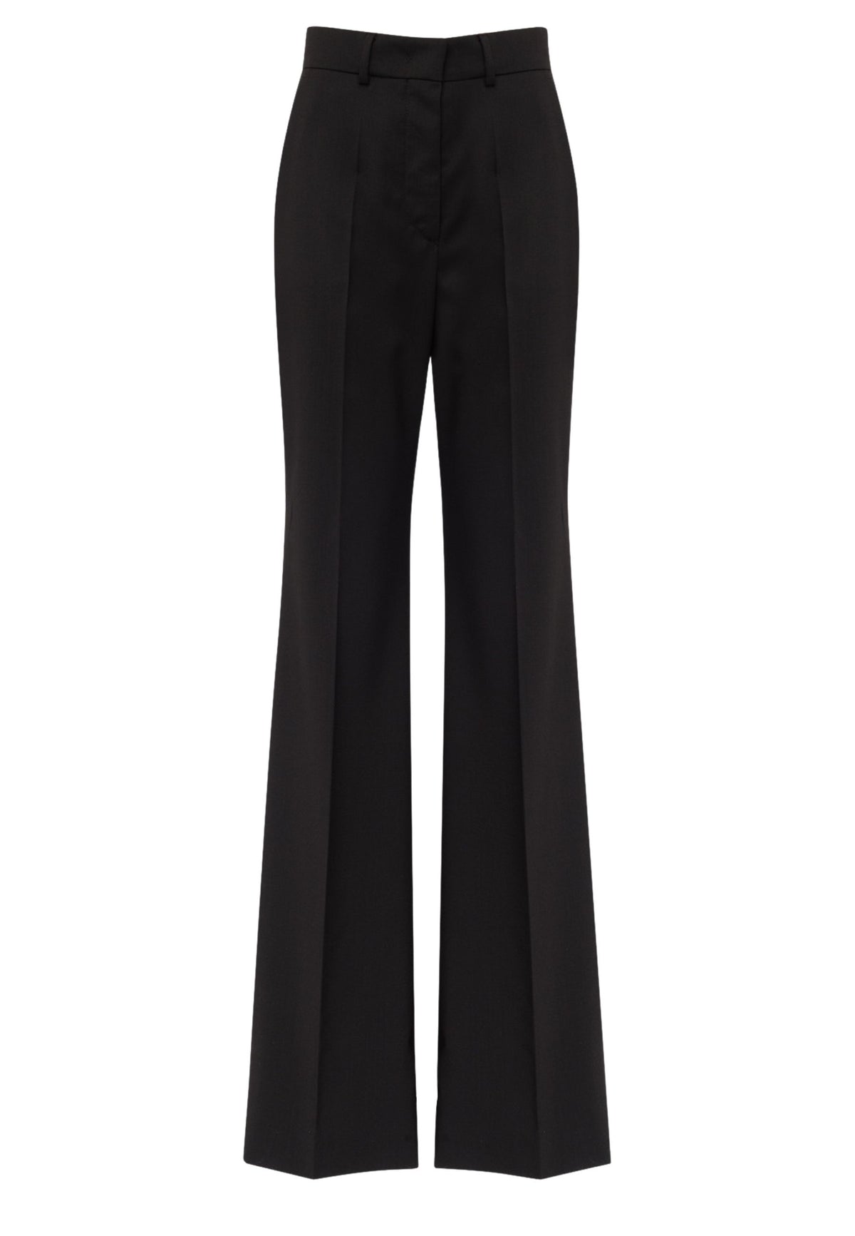 Sportmax Hangar Pantalone Flare in Lana Vergine Nero