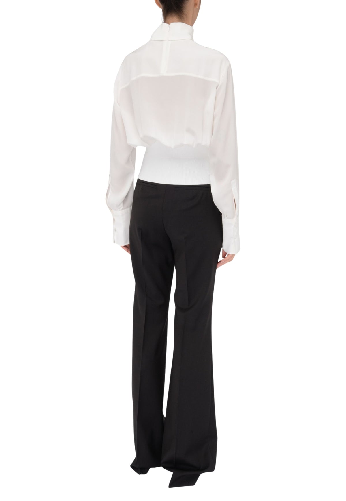 Sportmax Hangar Pantalone Flare in Lana Vergine Nero