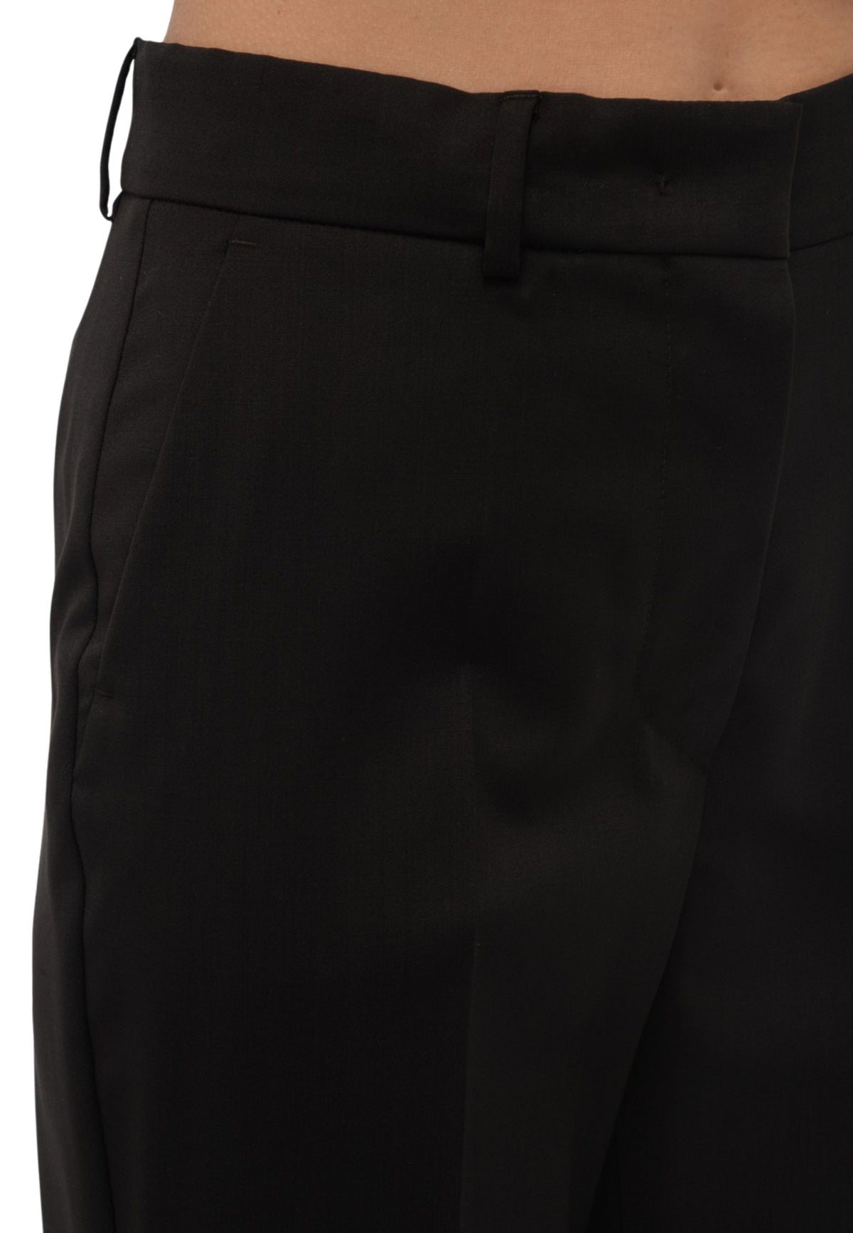 Sportmax Hangar Pantalone Flare in Lana Vergine Nero