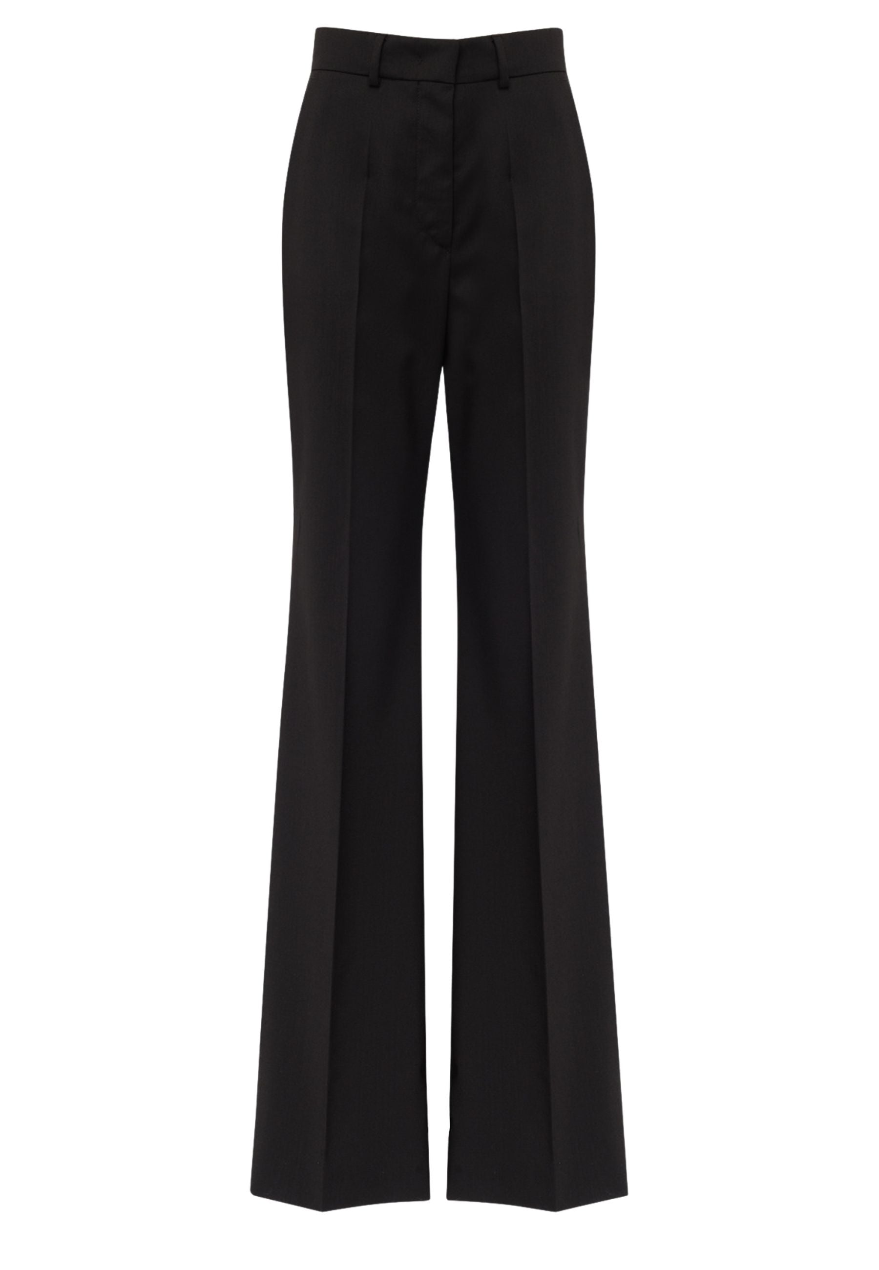 Sportmax Hangar Pantalone Flare in Lana Vergine Nero