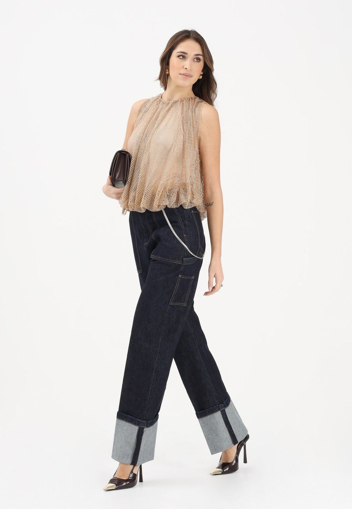 Sportmax - Jeans Spudnorata in denim blu scuro