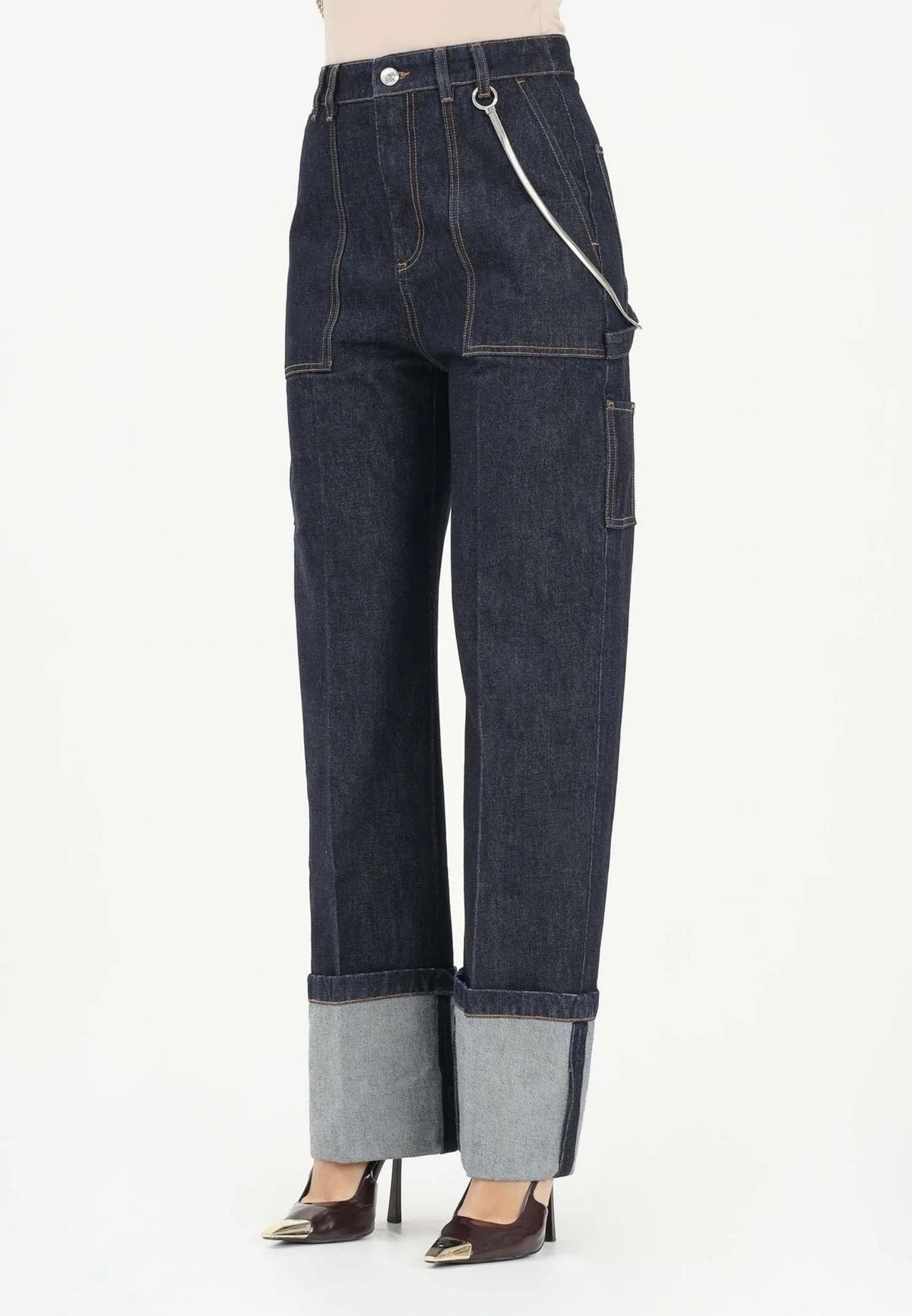 Sportmax - Jeans Spudnorata in denim blu scuro