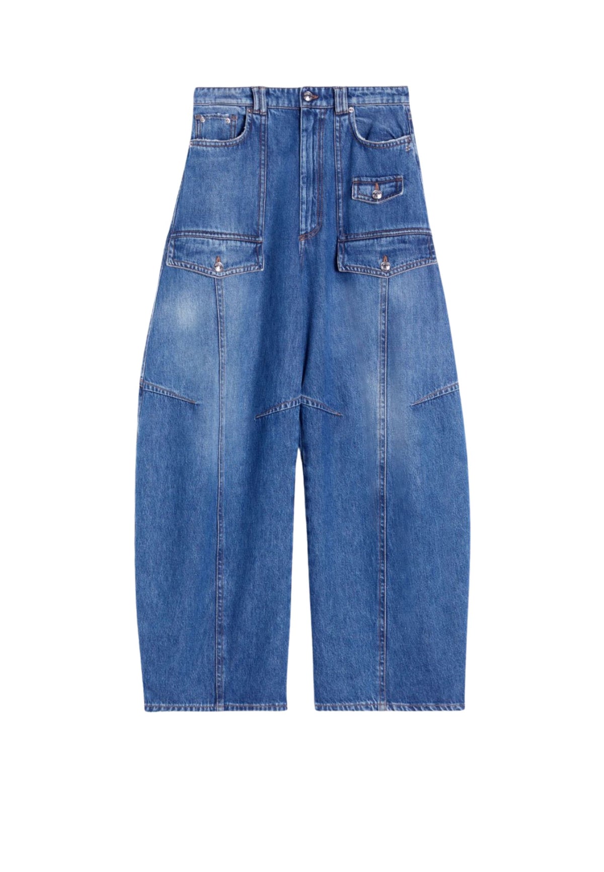 SPORTMAX - Jeans Balloon Fit in Denim Blu Stone Washed