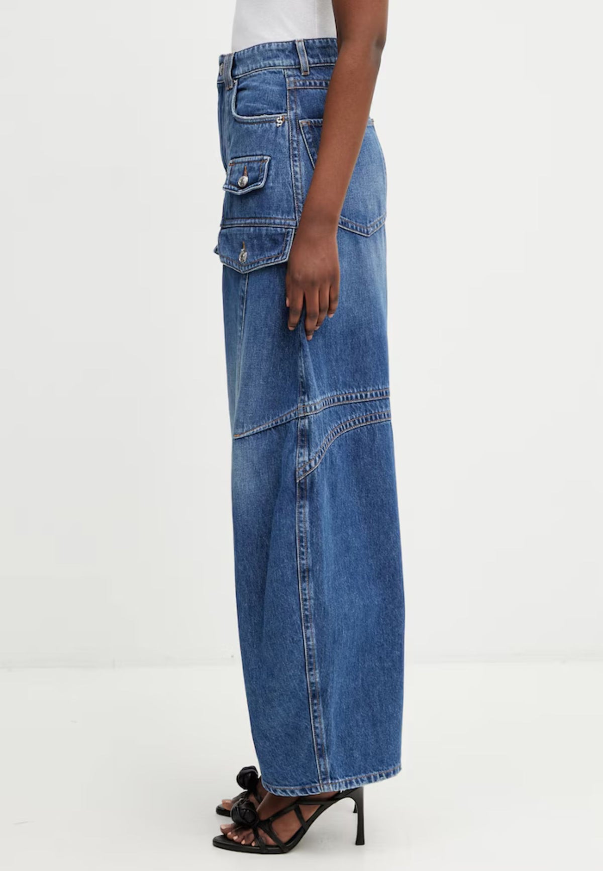 SPORTMAX - Jeans Balloon Fit in Denim Blu Stone Washed