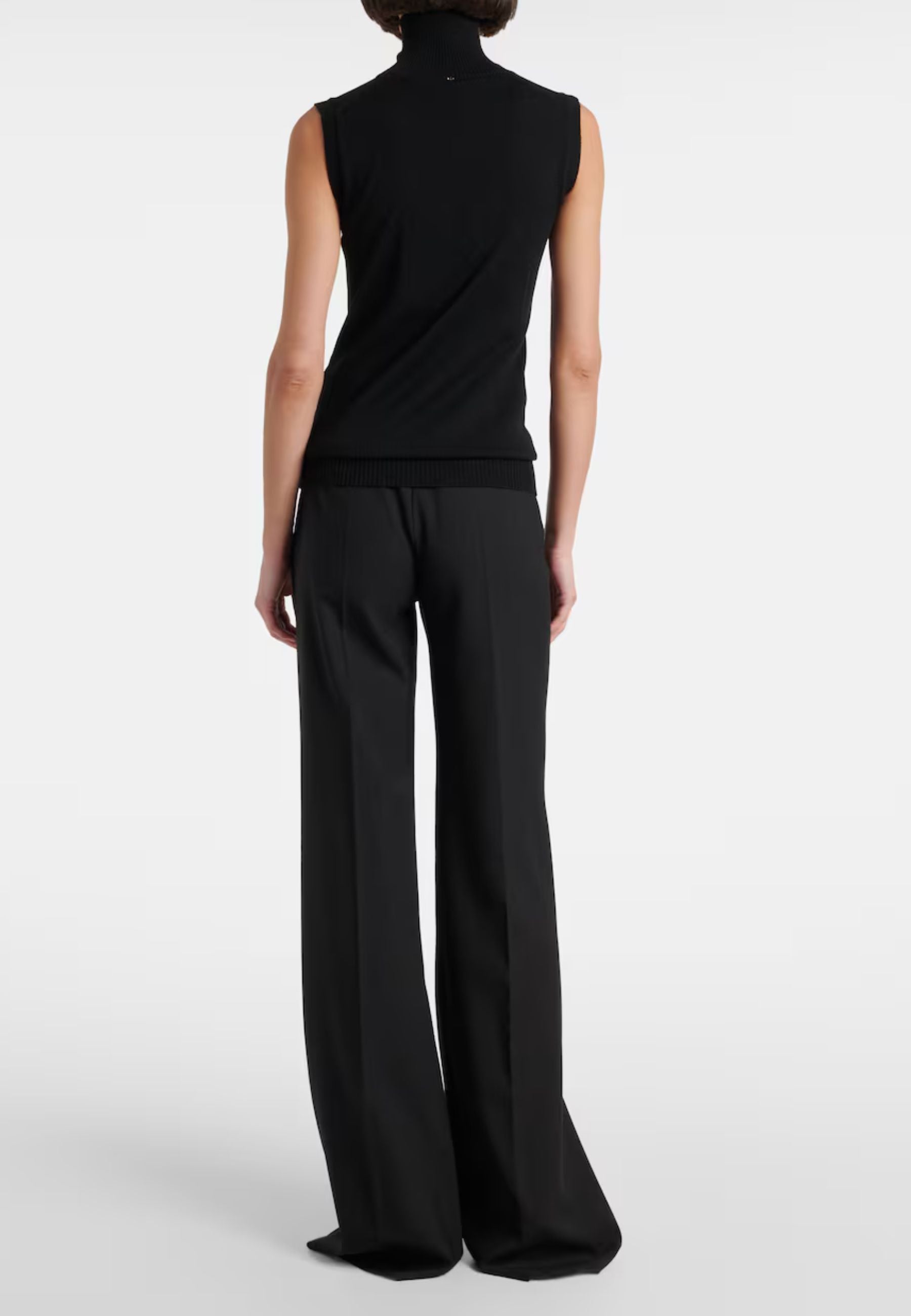 Sportmax Vertigo Top Dolcevita in Lana Vergine Nero