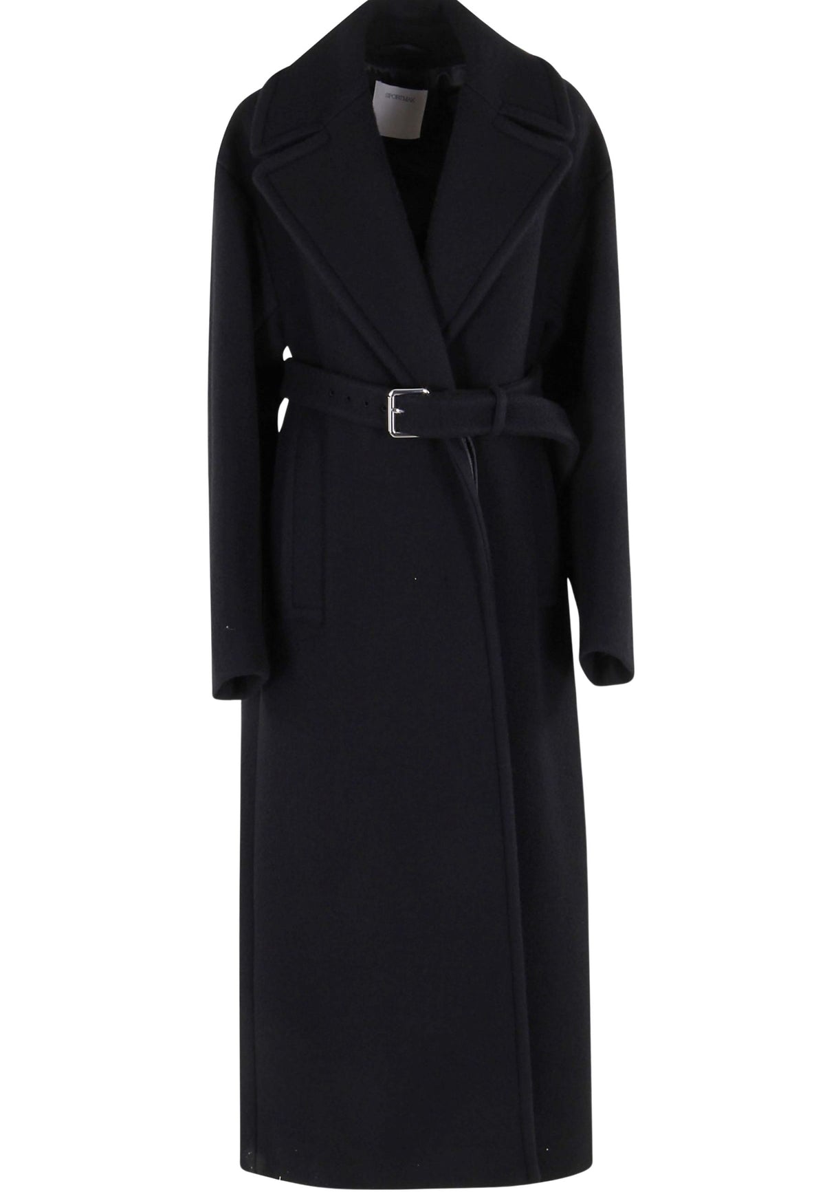 Sportmax Cappotto lungo in lana vergine con cintura