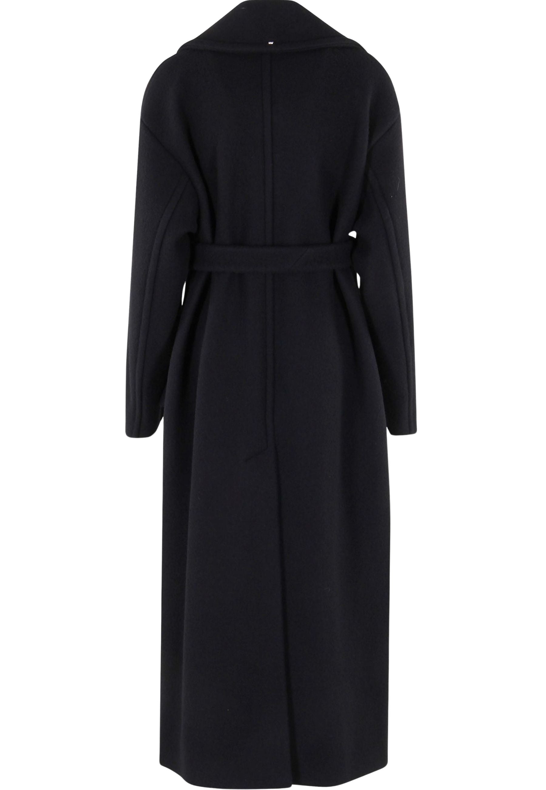 Sportmax Cappotto lungo in lana vergine con cintura