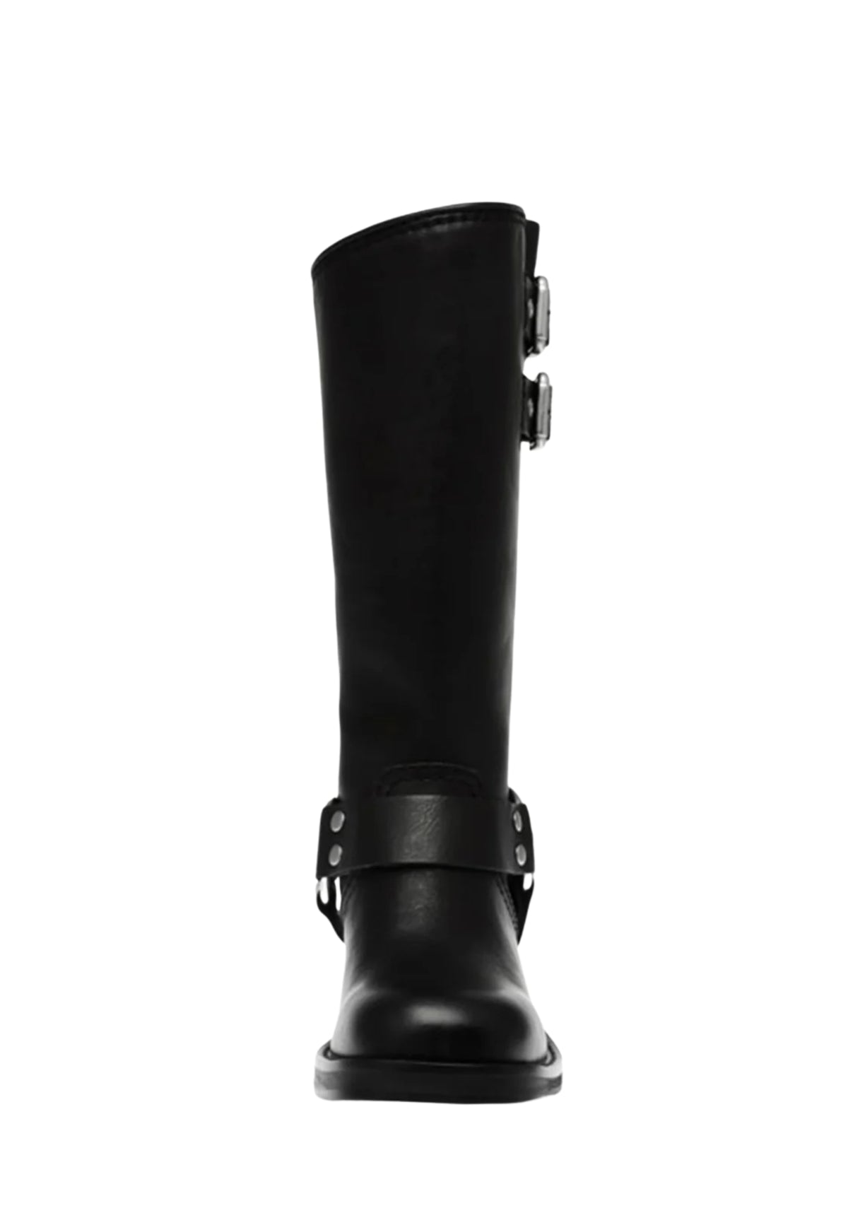 Steve Madden Eastern - Stivale Biker al Ginocchio con Fibbie Nero