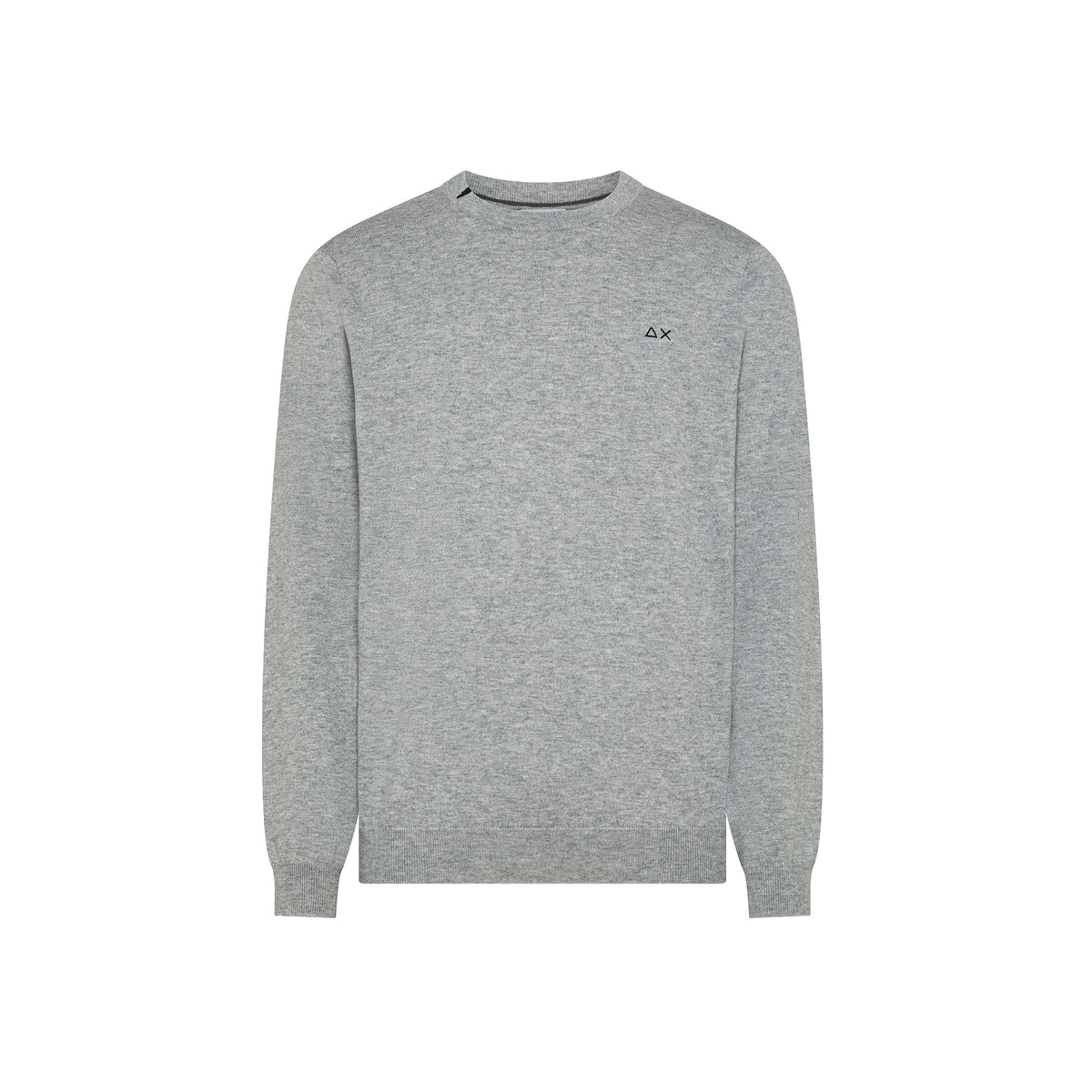 SUN68 Maglia Girocollo Uomo in Lana e Cotone Grigio Chiaro