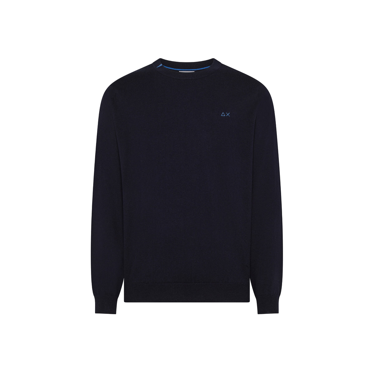 SUN68 Maglia Girocollo Uomo in Lana e Cotone navy blu