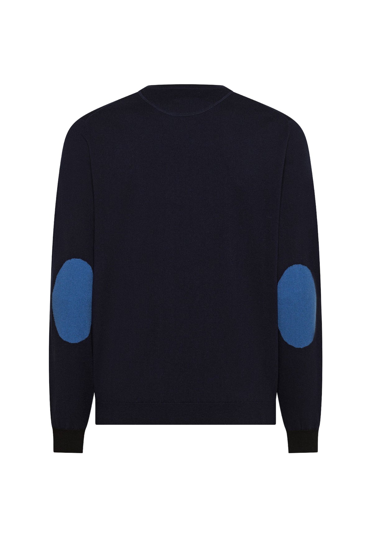 SUN68 Maglia girocollo in lana e cotone navy blue