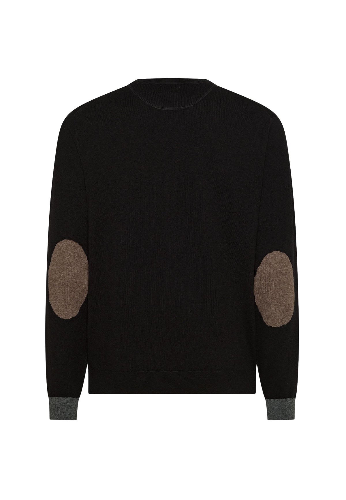SUN68 Maglia girocollo in lana e cotone nero