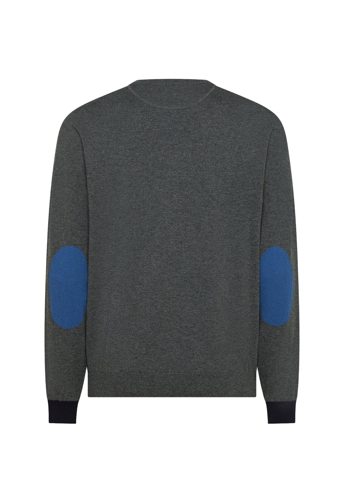 SUN68 Maglia girocollo in lana e cotone grigio scuro