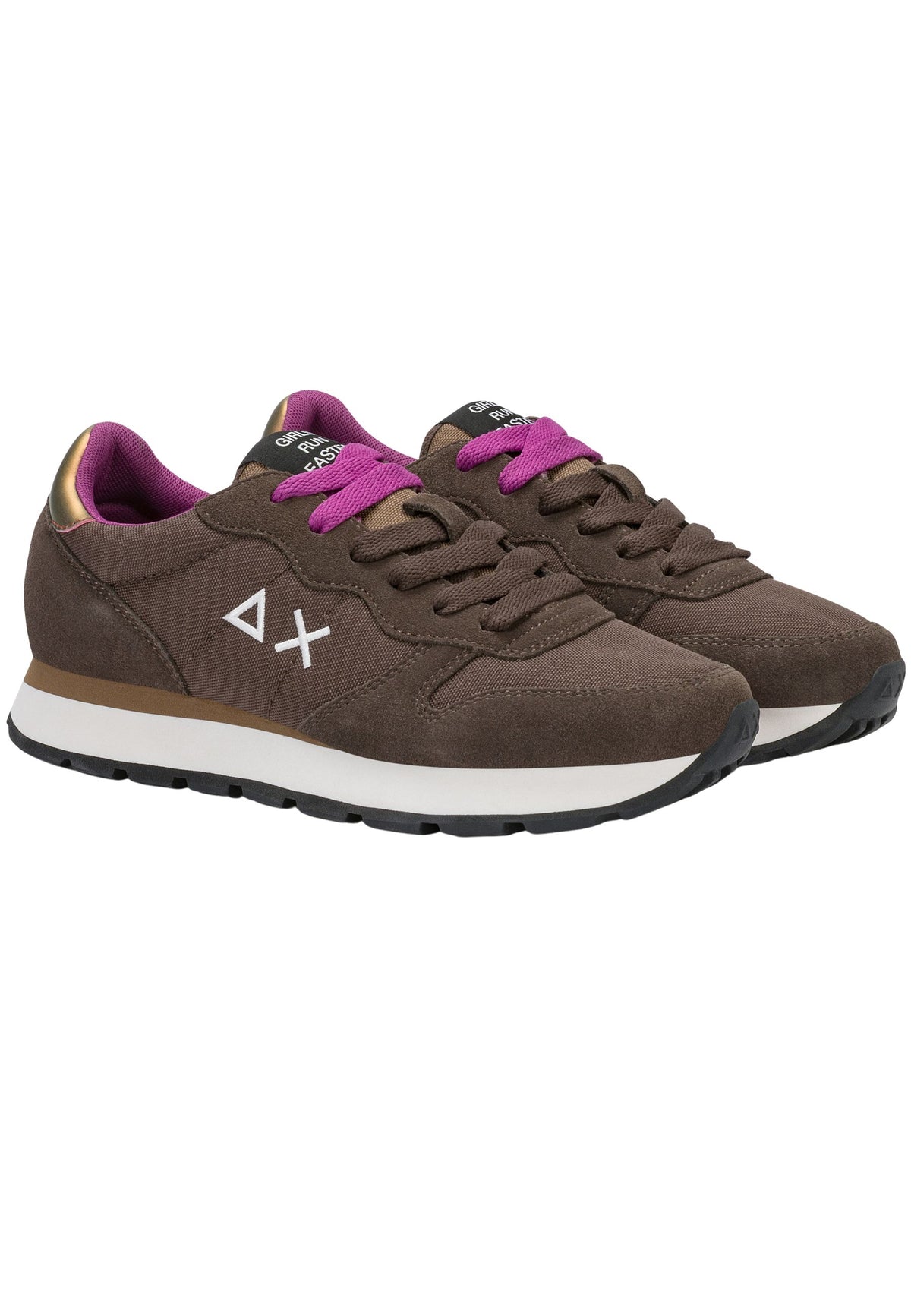 SUN68 Sneaker Ally Solid in suede e nylon marrone
