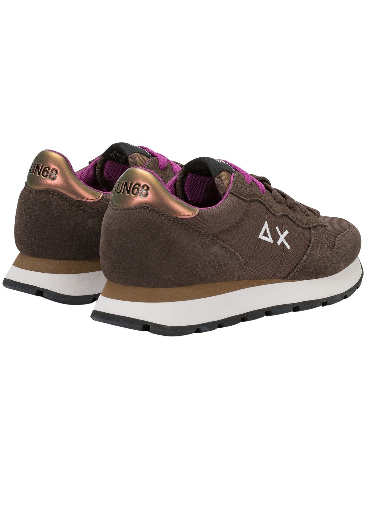 SUN68 Sneaker Ally Solid in suede e nylon marrone