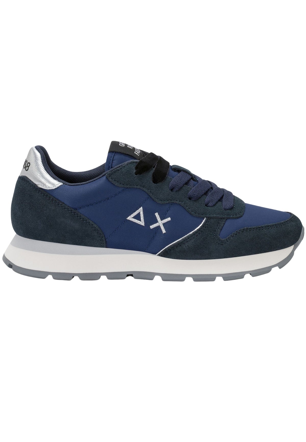 SUN68 Sneaker Ally Gold Silver in suede e nylon blu