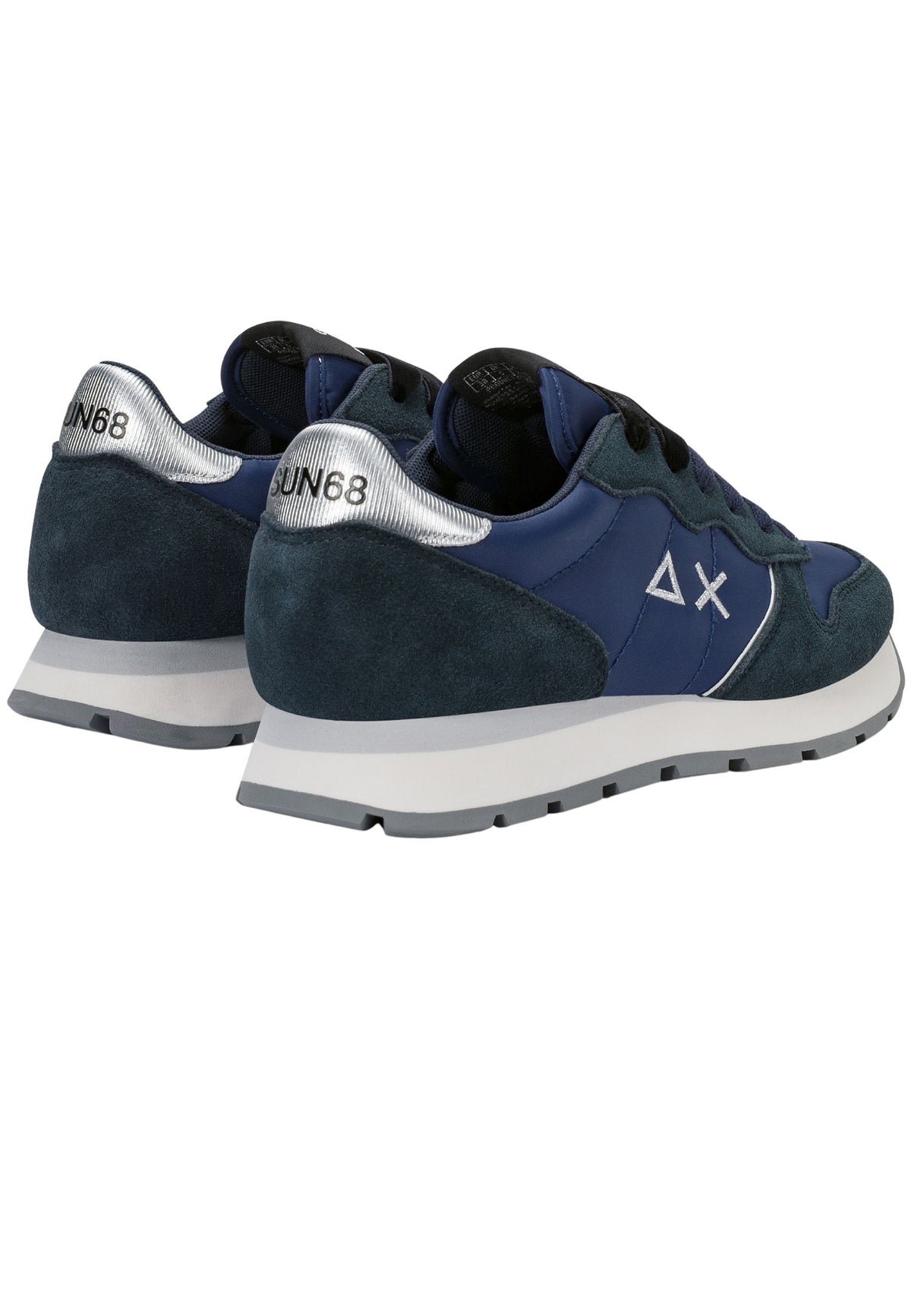 SUN68 Sneaker Ally Gold Silver in suede e nylon blu