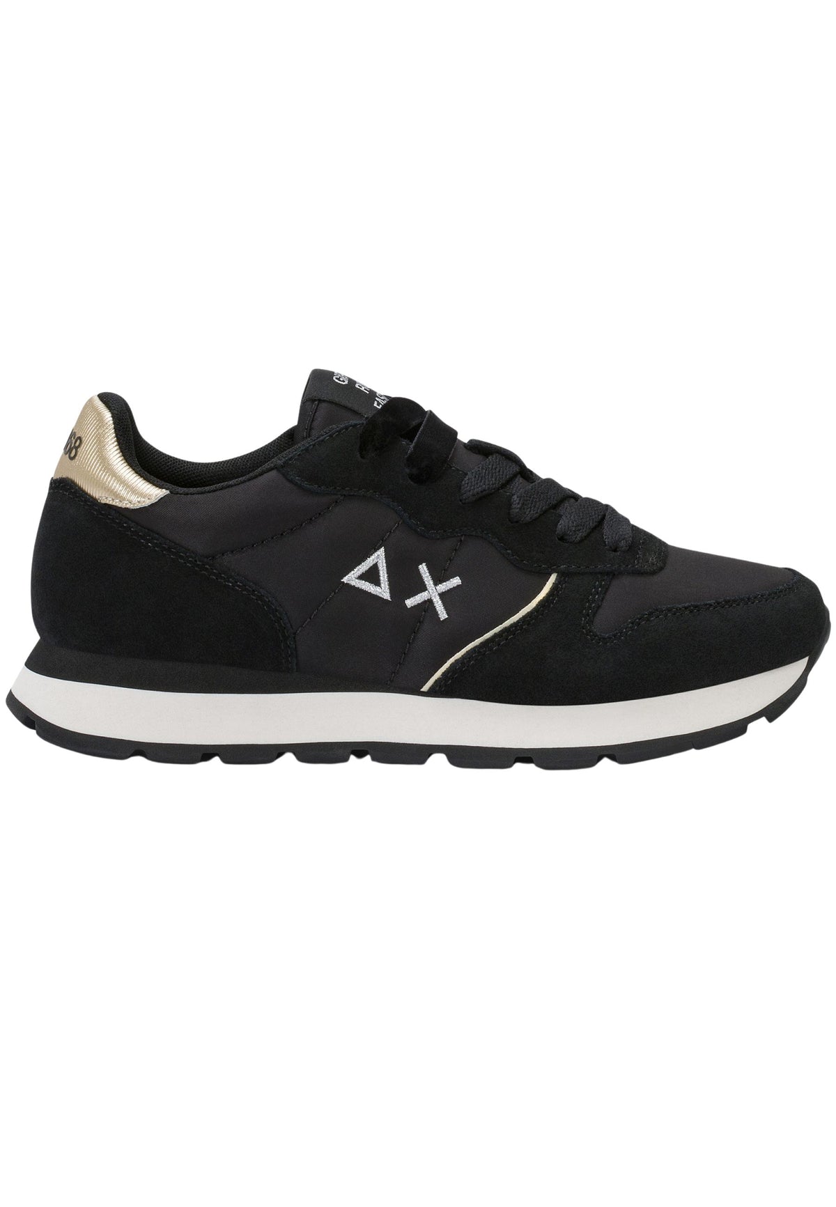 SUN68 Sneaker Ally Gold Silver in suede e nylon nero/grigio medio