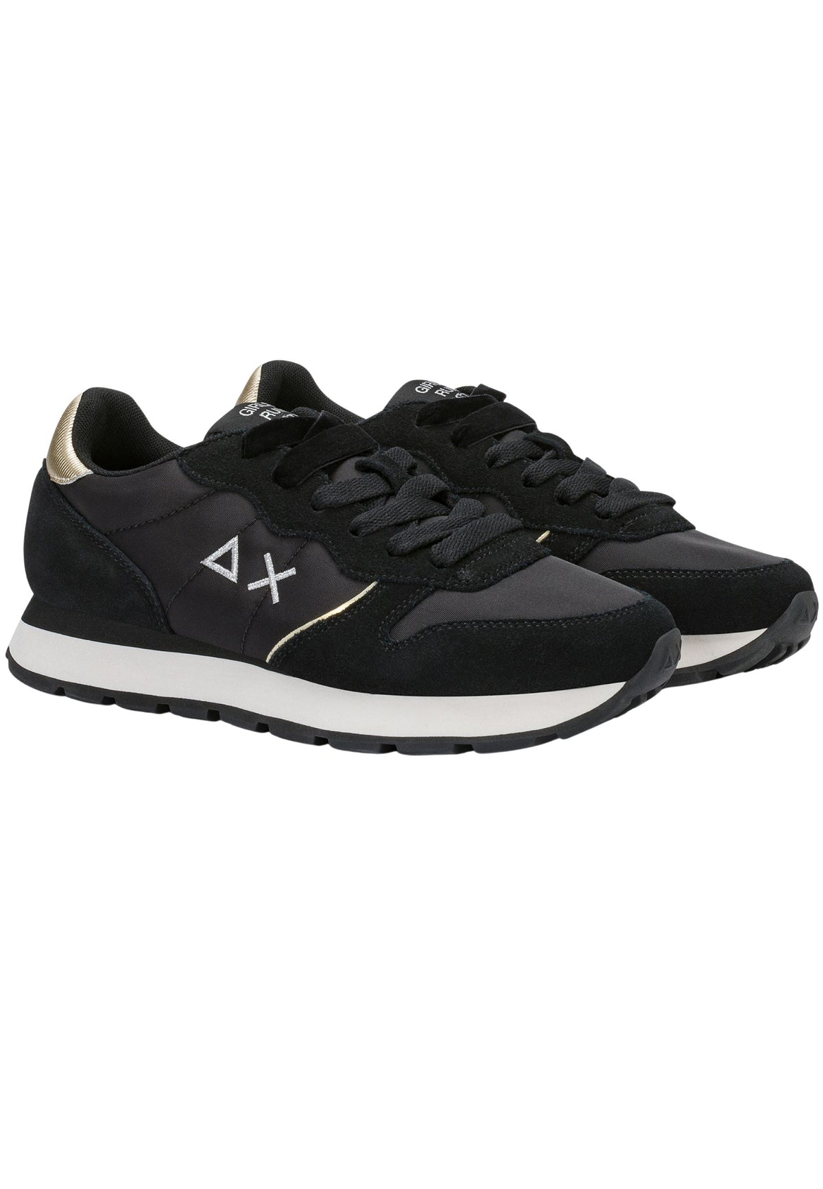 SUN68 Sneaker Ally Gold Silver in suede e nylon nero/grigio medio