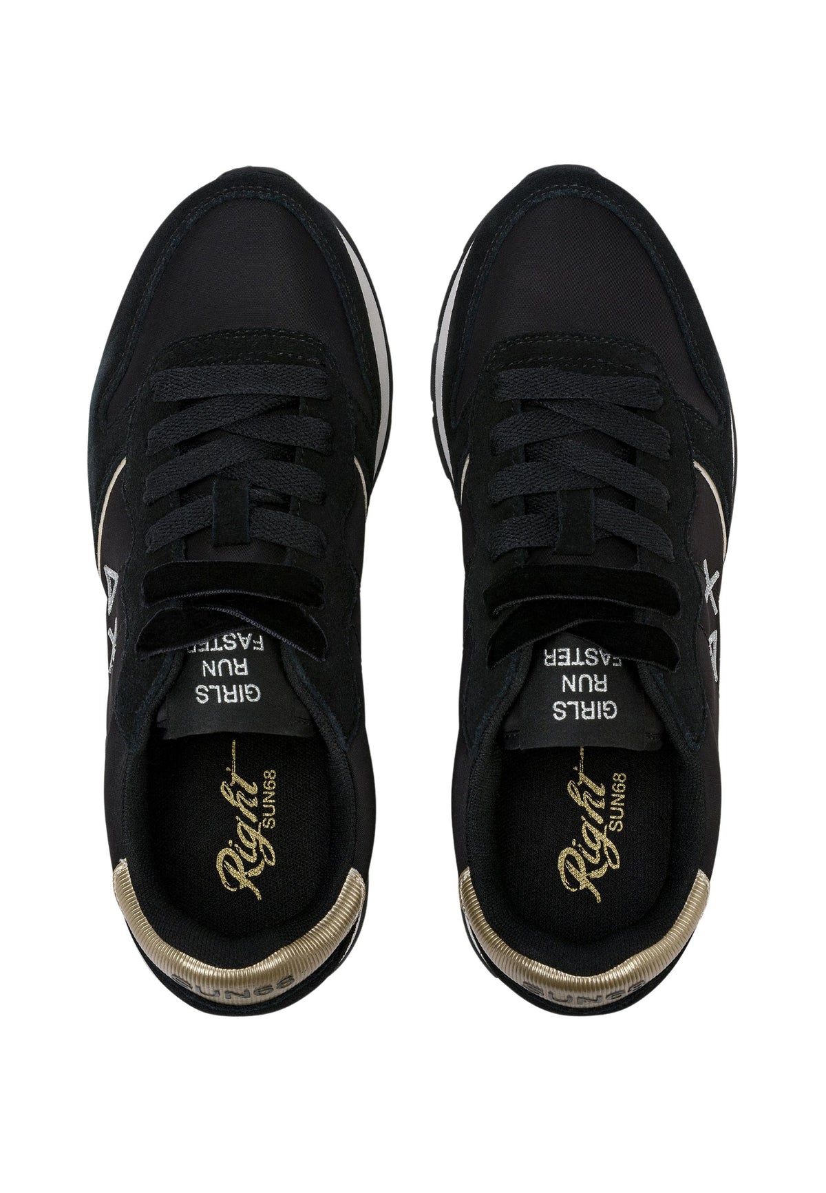 SUN68 Sneaker Ally Gold Silver in suede e nylon nero/grigio medio