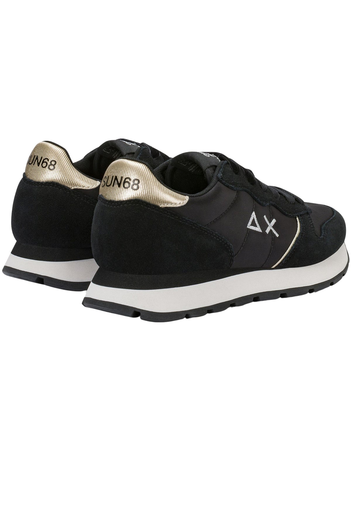 SUN68 Sneaker Ally Gold Silver in suede e nylon nero/grigio medio
