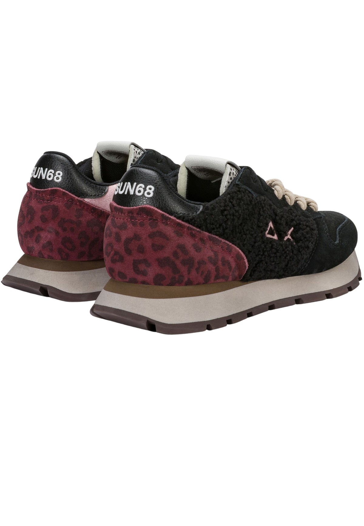 SUN68 Sneaker Ally Winter in suede e teddy nero