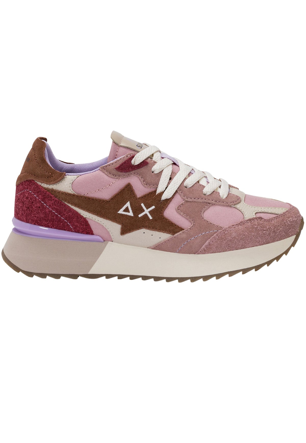 SUN68 - Sneaker Donna Platform in Suede e Tessuto