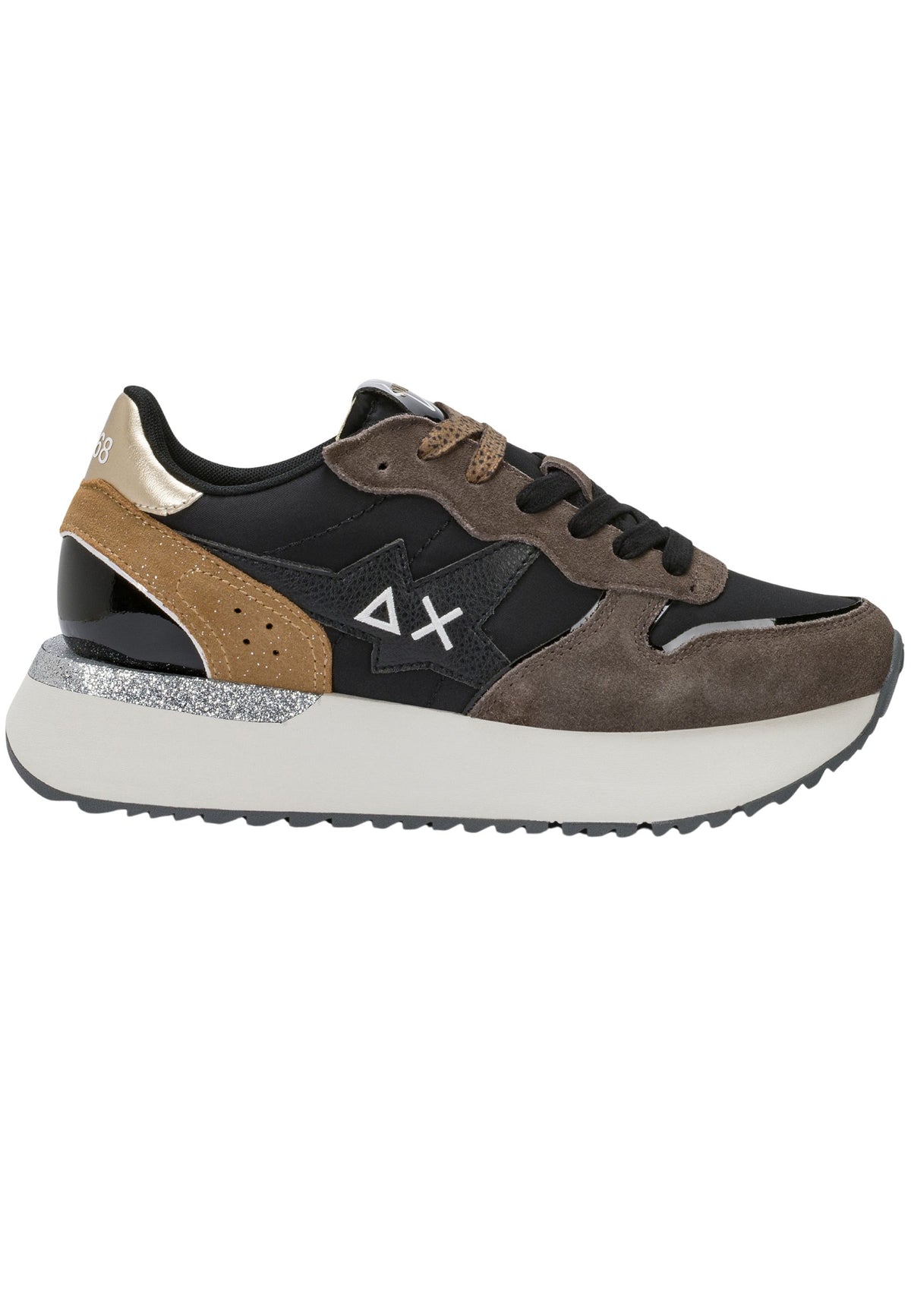 SUN68 Sneaker Big Stargirl in nylon e suede nero